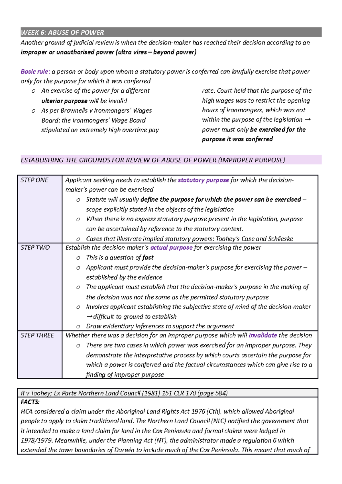 WEEK 6 - Abuse OF Power - Lecture notes 6 - WEEK 6: ABUSE OF POWER ...