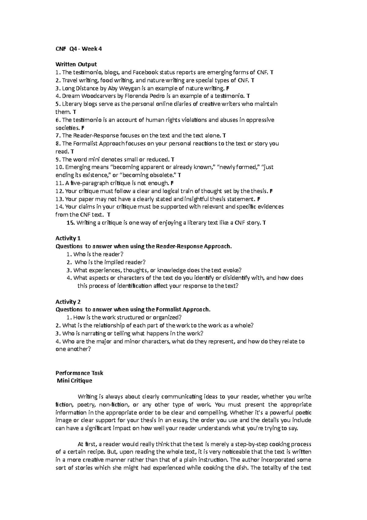 CNF - Q4 - Week 4 - kdlacnd - CNF Q4 - Week 4 Written Output The ...