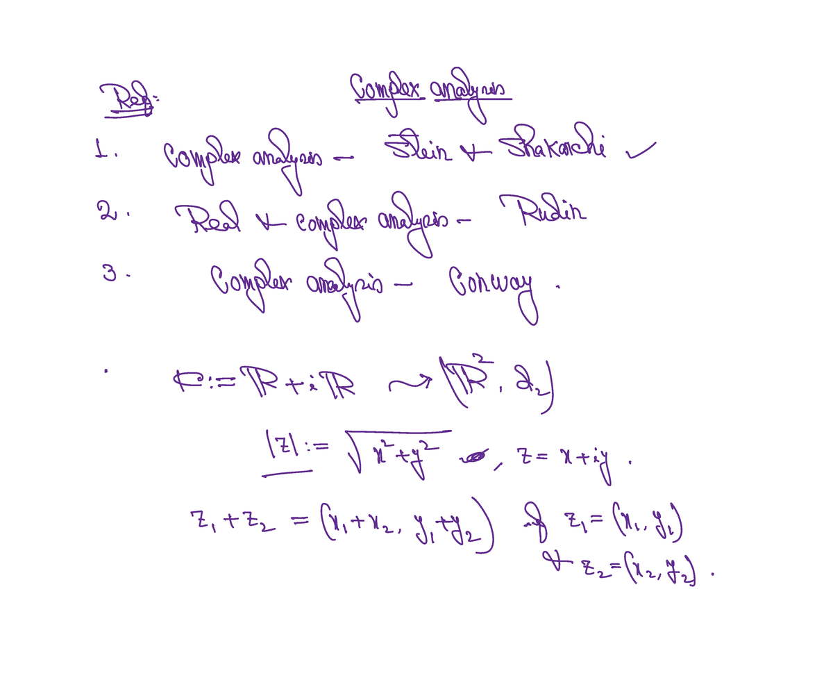 Lecture 2022 01 03 - Complex Analysis - Studocu