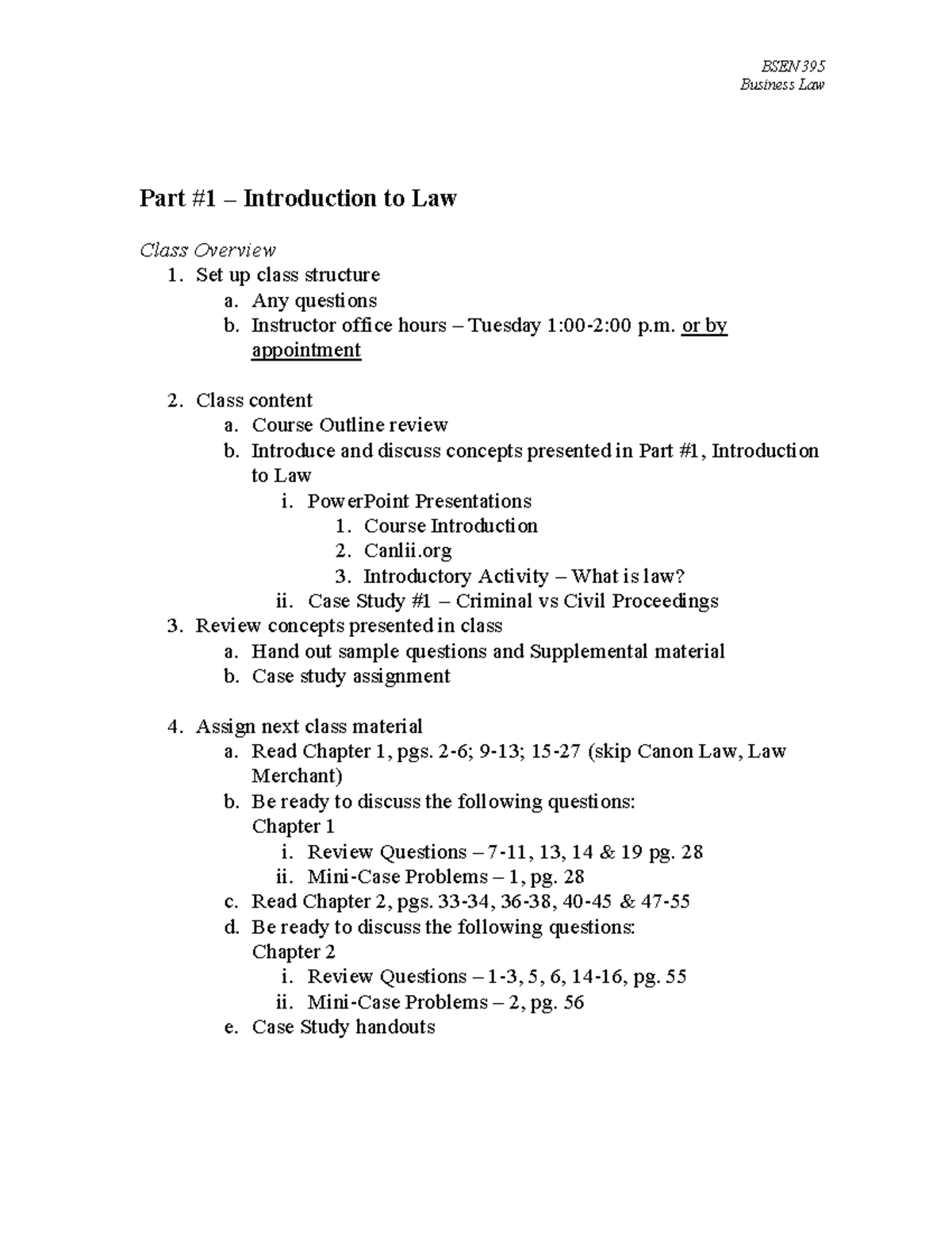 Part #1 The Legal Environment For Business - Business Law Part #1 ...