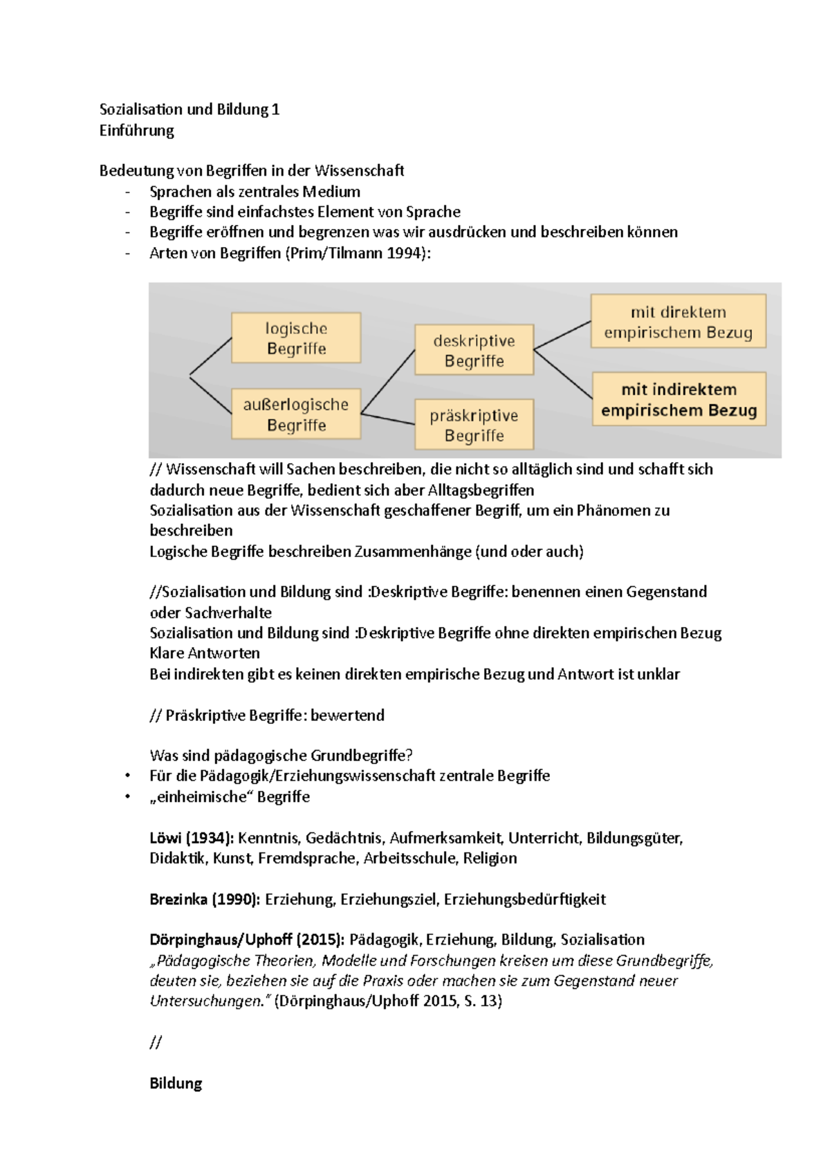 Sozialisation Und Bildung - “ (Dörpinghaus/Uphoff 2015, S. 13 ...