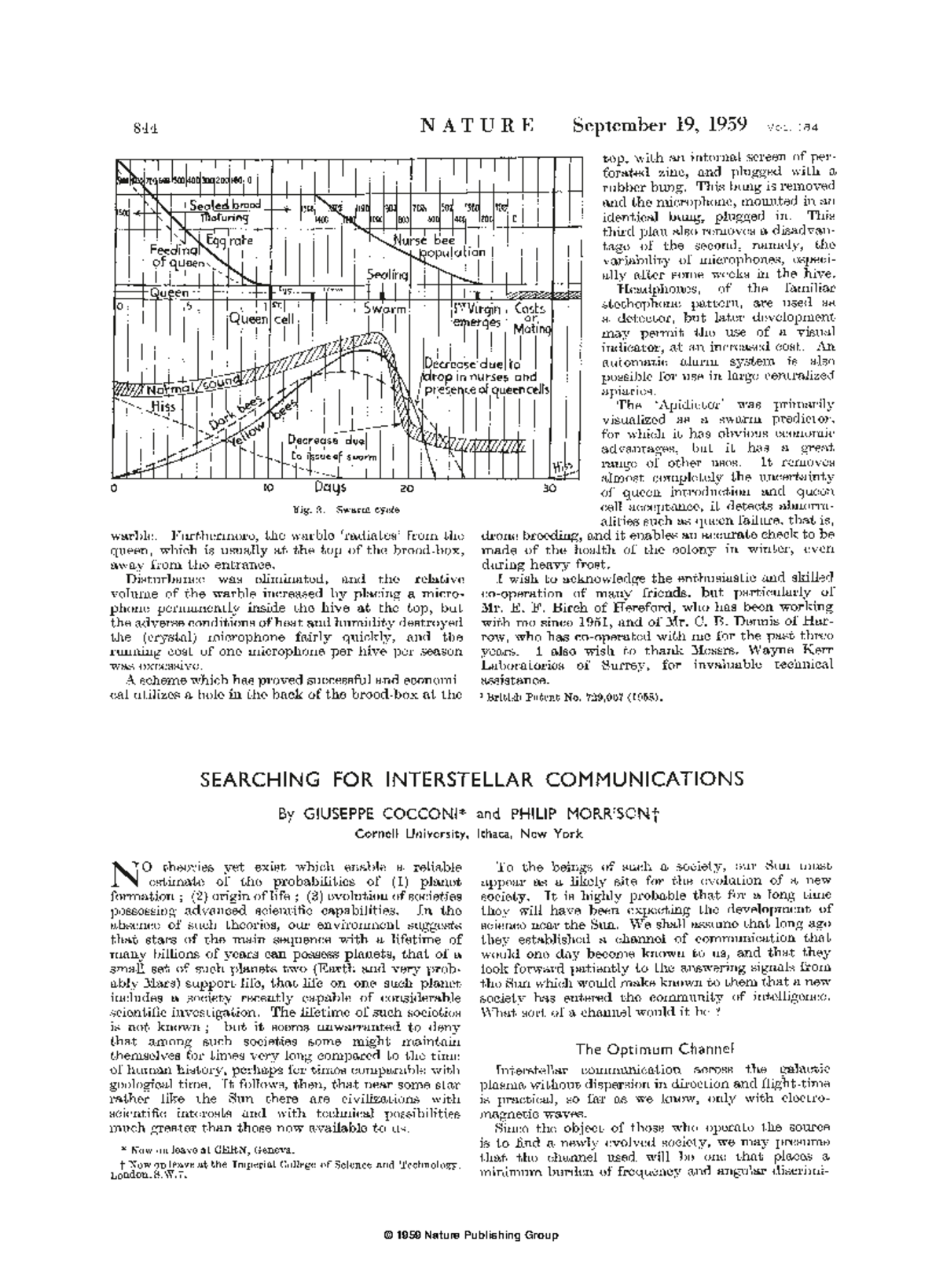 Cocconi 1959 Searching for interstellar communic - © 1959 Nature ...