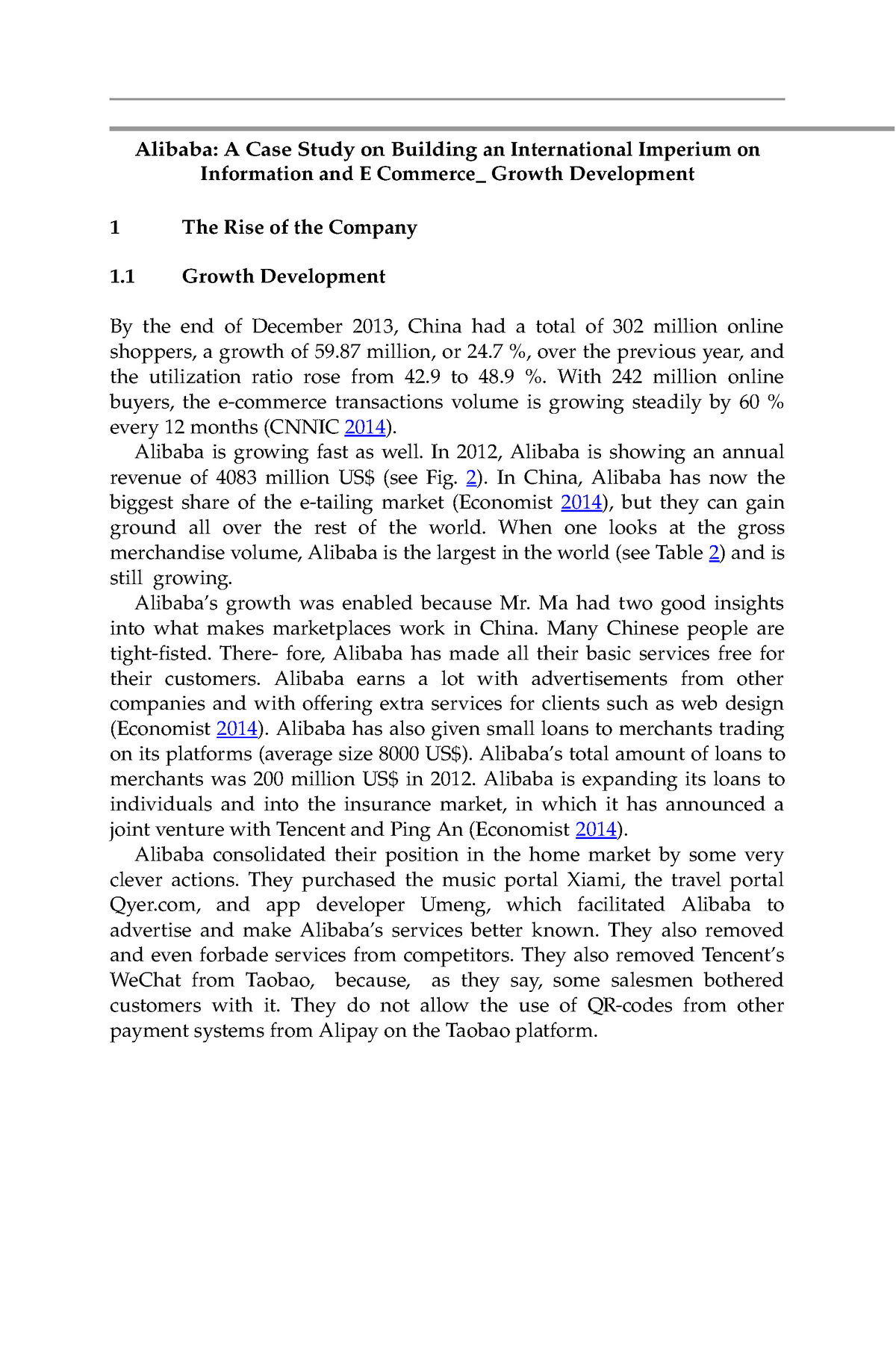 case study alibaba assignment instructions