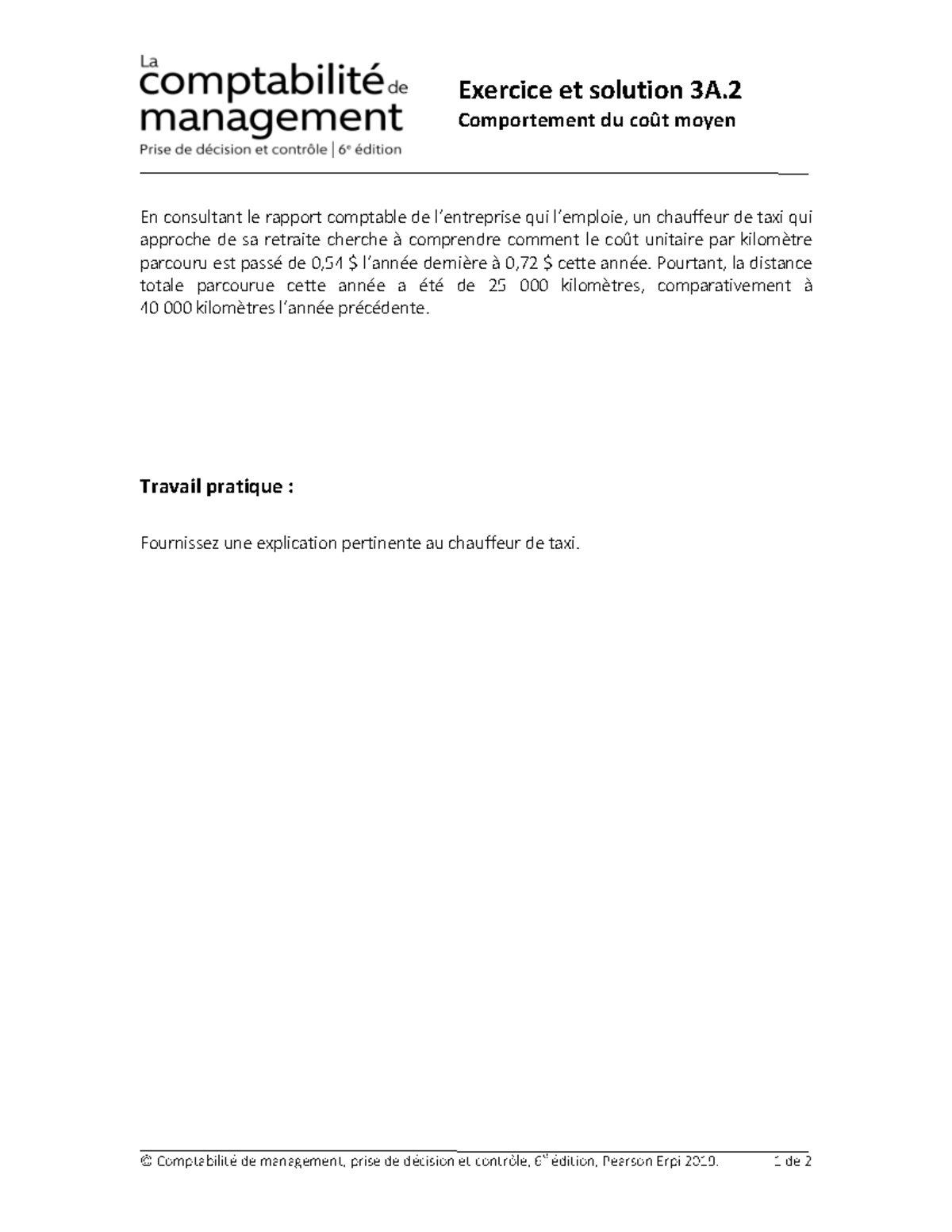 Boisvert compta management 6e exercice 3A-2 - © Comptabilité de ...