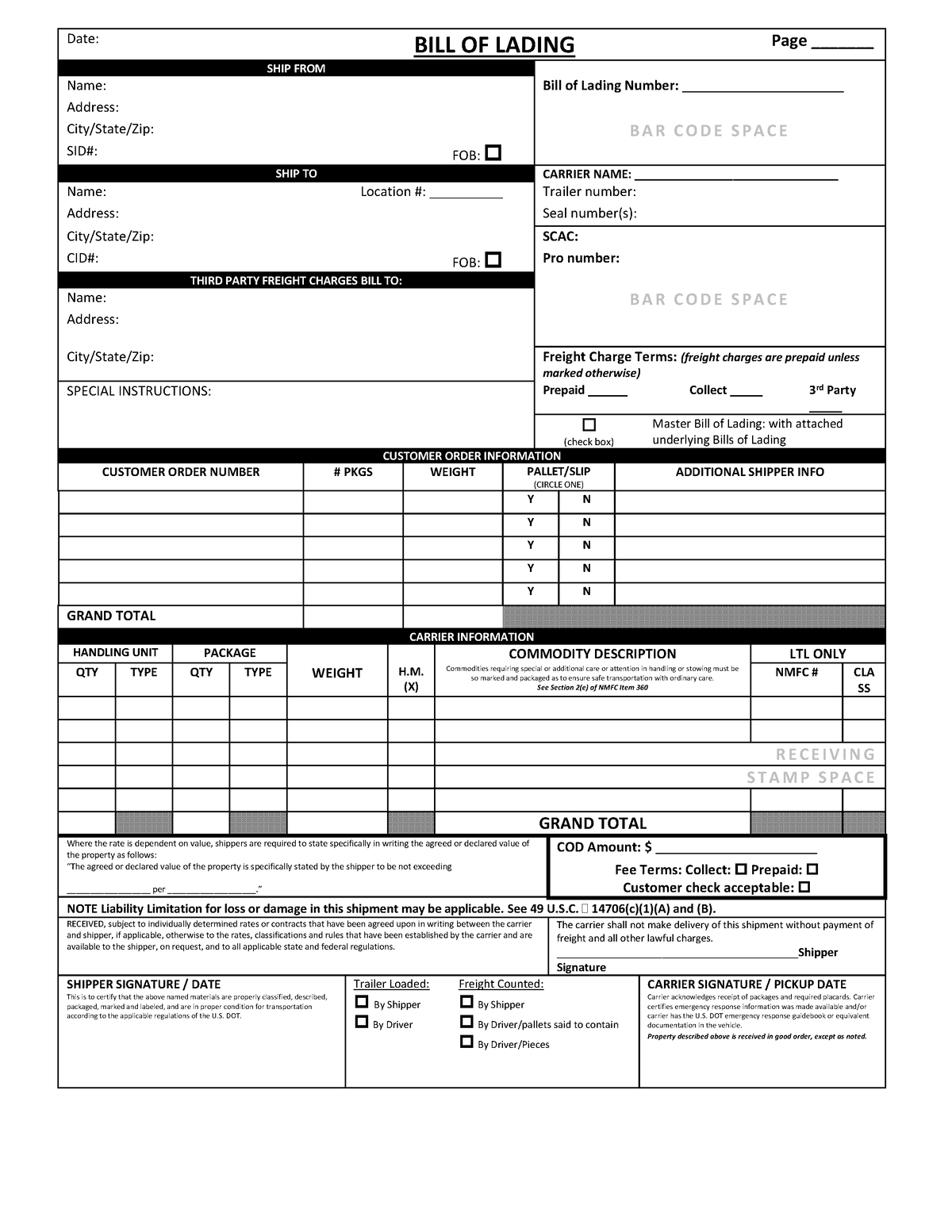 Conocimiento De Embarque Bl - ####### Date: BILL OF LADING Page ...