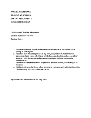 TMN3701 Assignment 2 2023 Mymodules Final - ASSESSMENT 2 Department ...