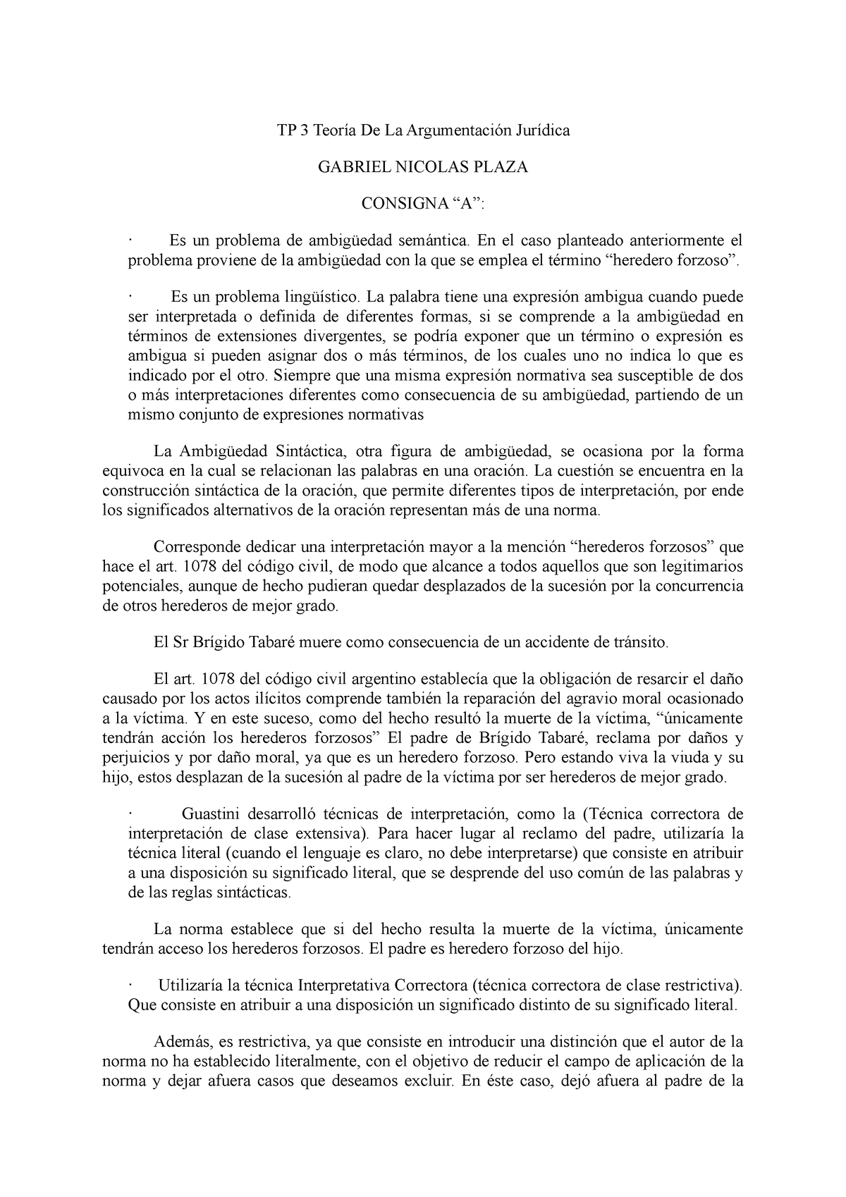 TP 3 Teoría De La Argumentación Jurídica - TP 3 Teoría De La ...