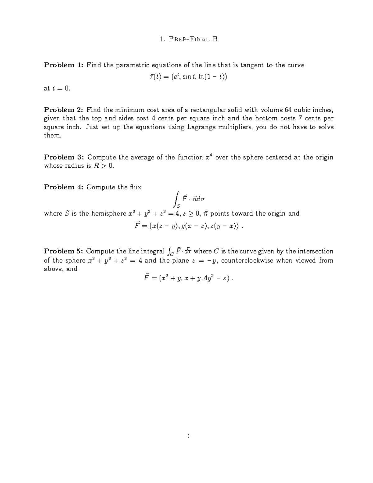Seminar Assignments Prep Final B With Solutions Math 2401 Studocu