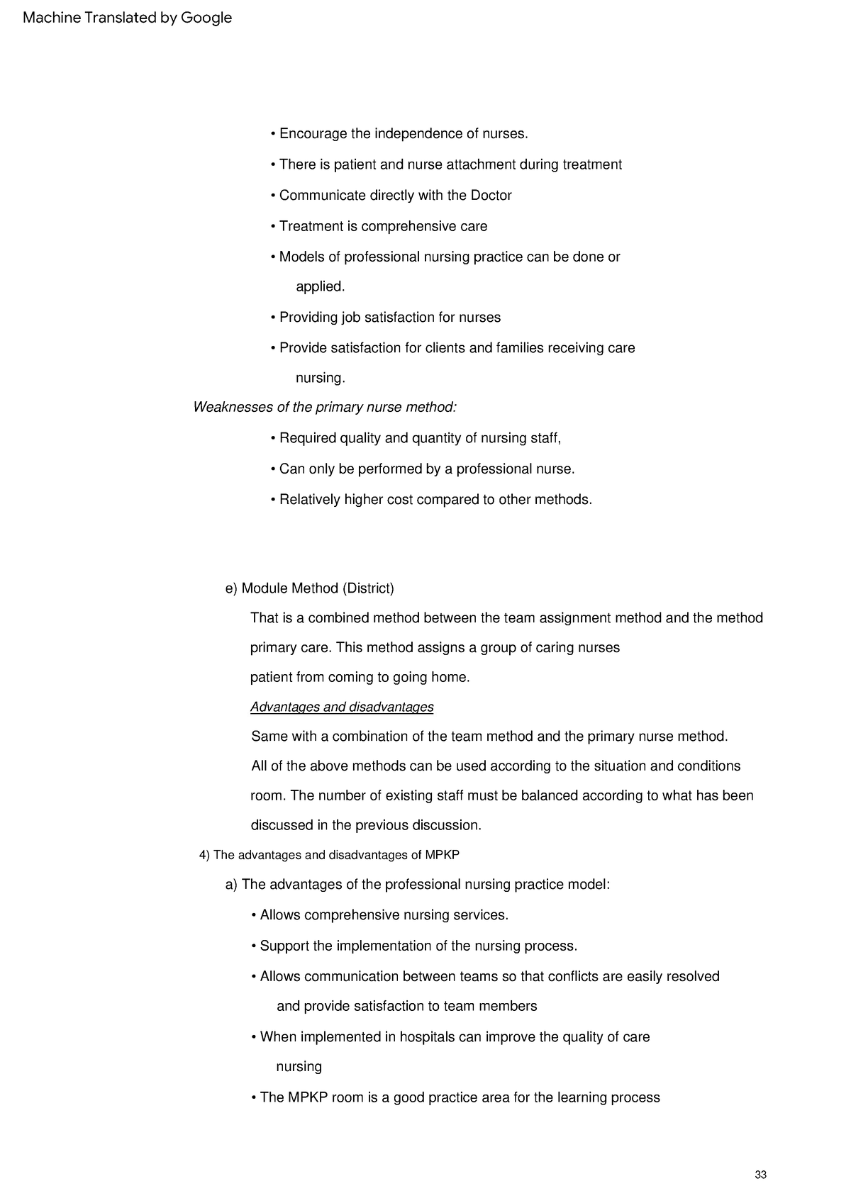 Management-nursing-9 - Weaknesses Of The Primary Nurse Method: The Mpkp 