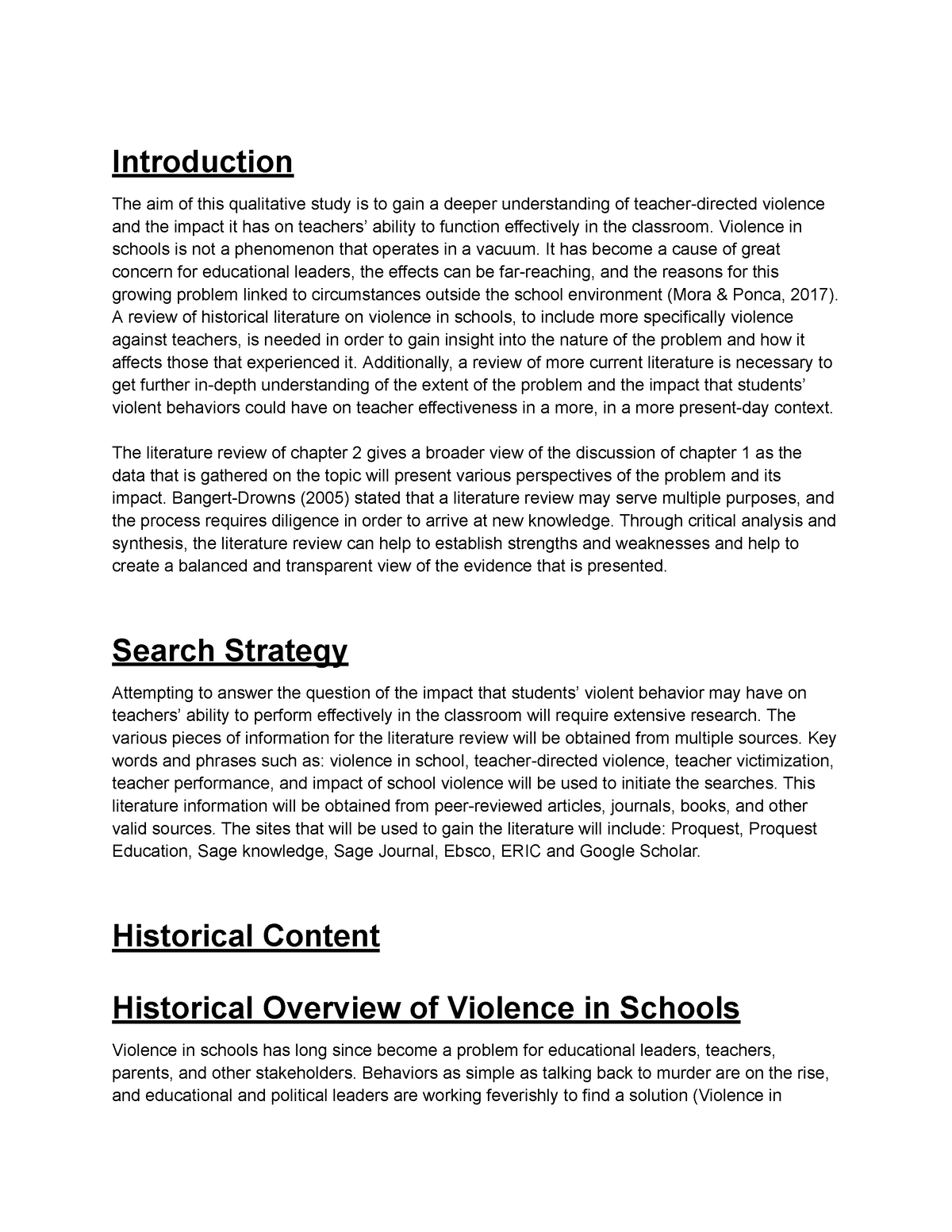 violence in schools essay