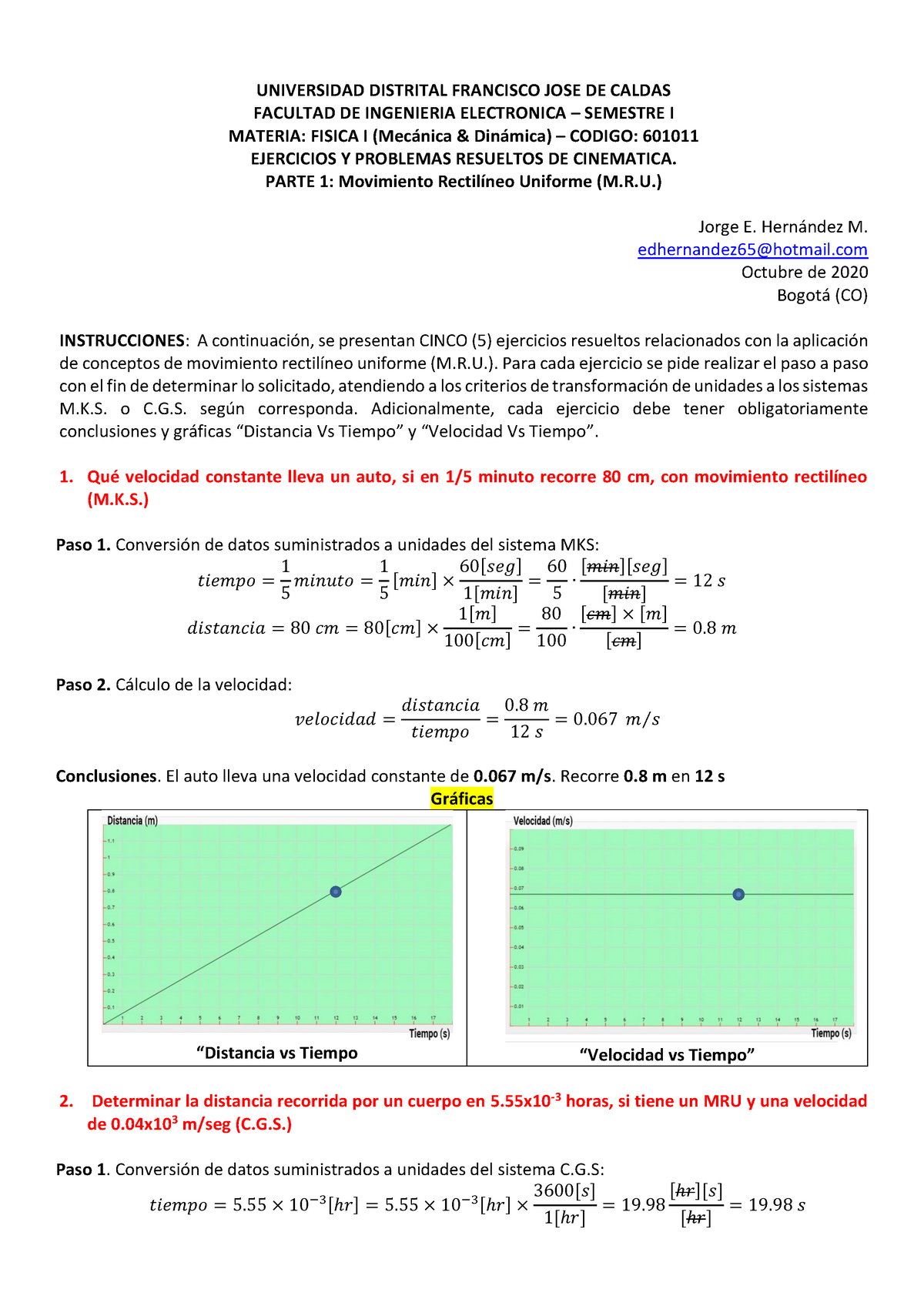 Ejercicios Resueltos De Cinematica I Warning Tt Undefined Function 32 Warning Tt 9782