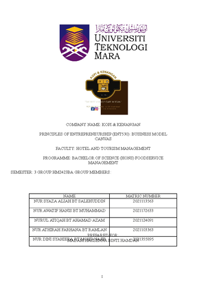 ENT530 Guideline AND Template EDIT - ASSESSMENT GUIDELINE SEMESTER ...