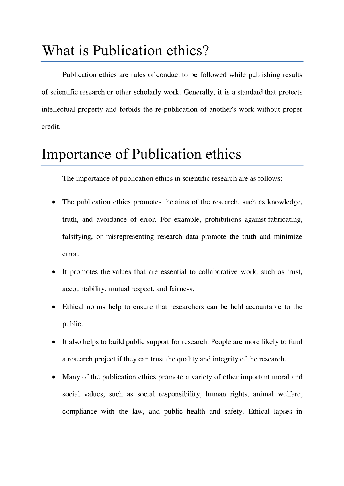 research ethics study notes