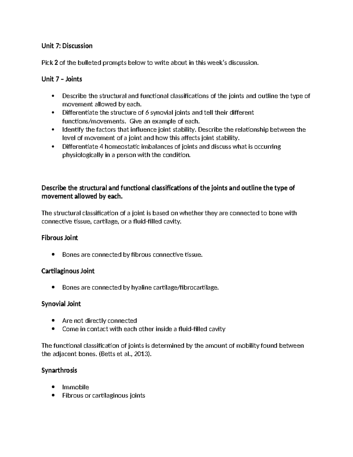 BIO1100 Week 7 Discussion - Unit 7: Discussion Pick 2 of the bulleted ...