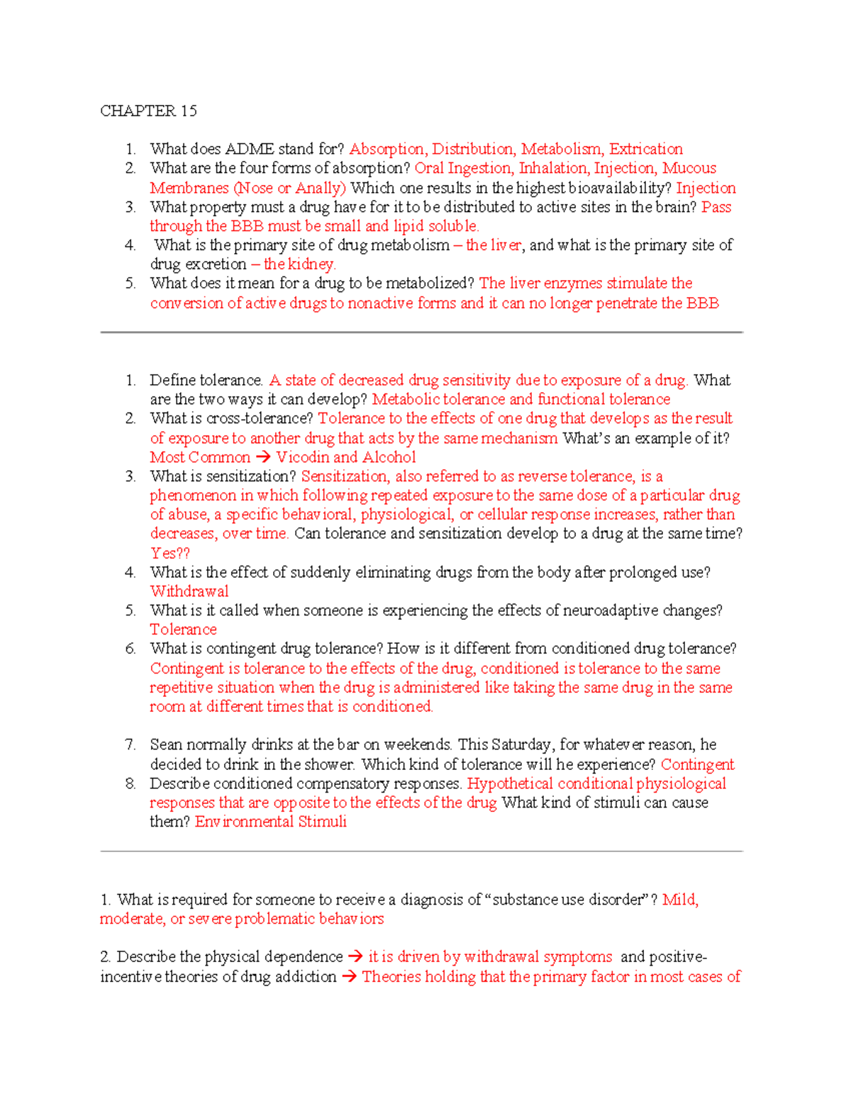 Chapter 15 - TEST REVIEWS FOR NEURO - CHAPTER 15 What does ADME stand ...
