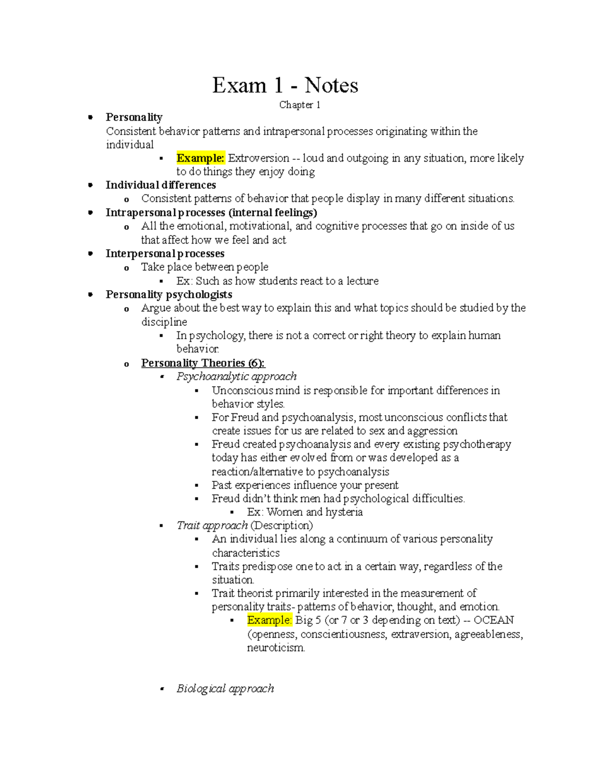 Psych 416 Exam 1 notes - Professor: Dr. Paula Varnado-Sullivan - Exam 1 ...
