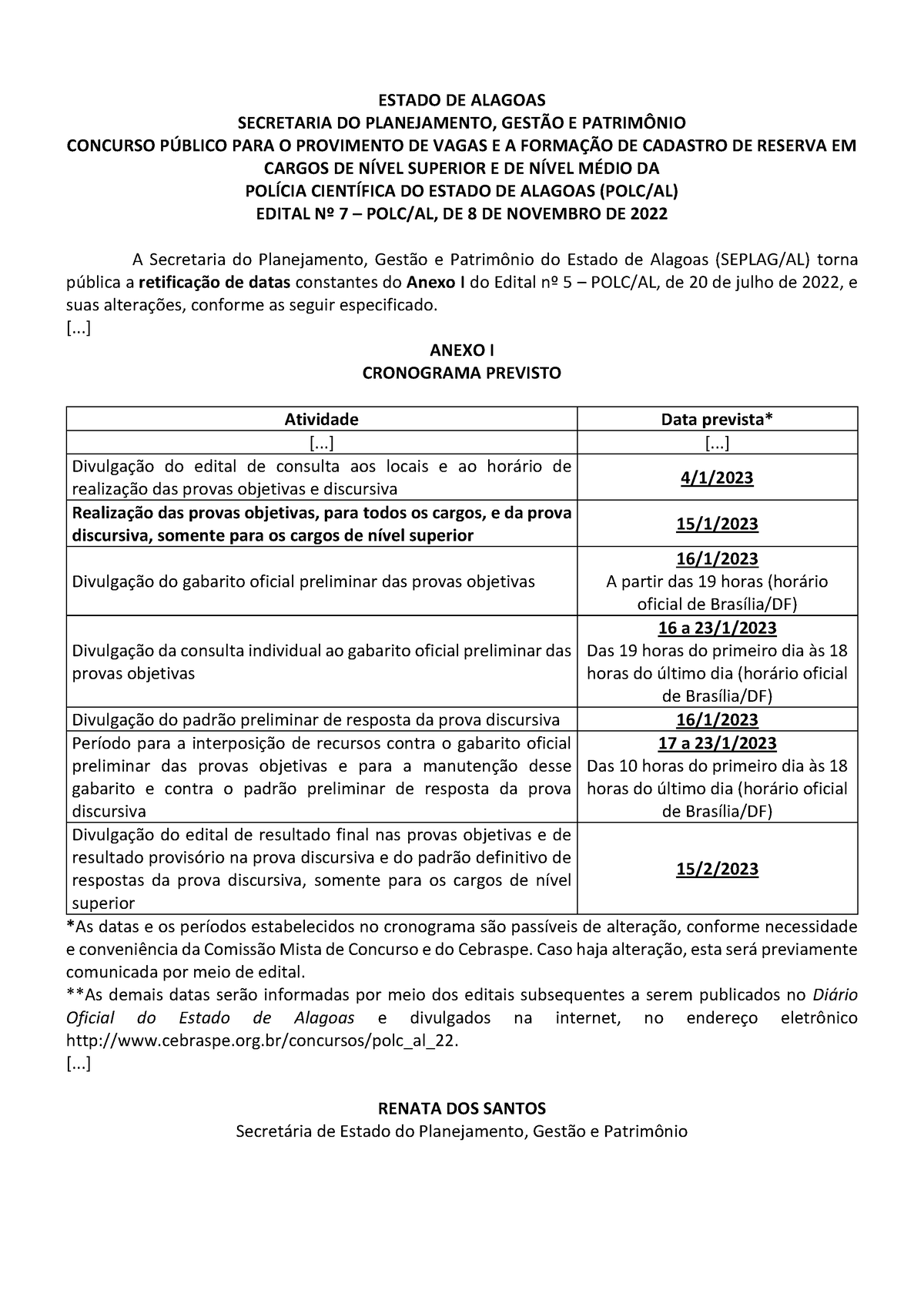 Po Al 2022 Edital N 1-edital - ESTADO DE ALAGOAS SECRETARIA DO ...