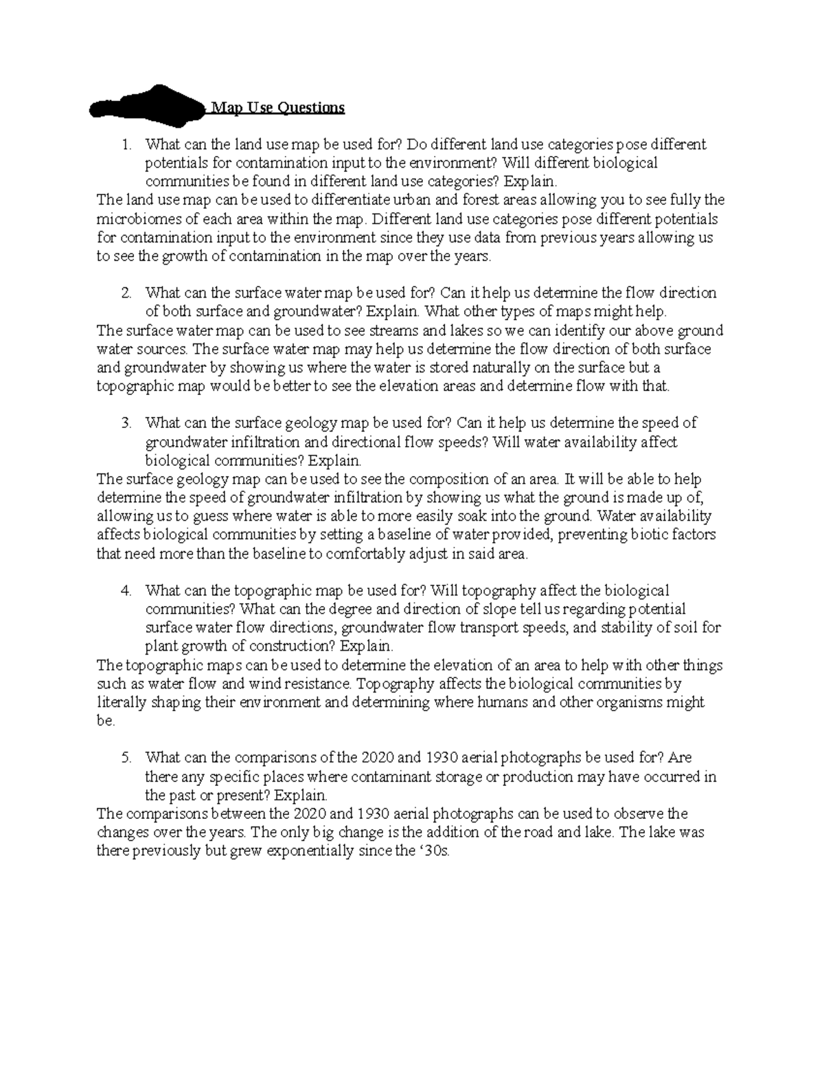 GSI Map Use Questions Abigail Eckert Map Use Questions What can the