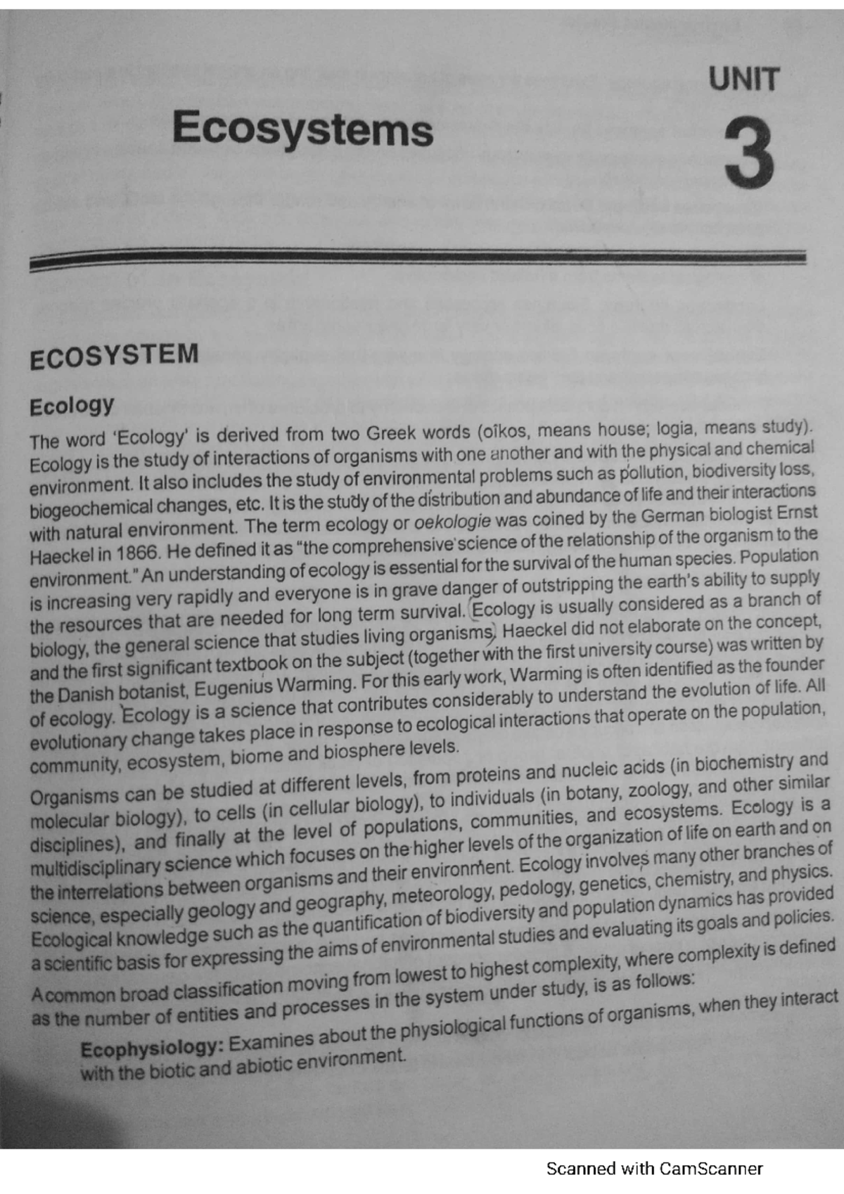 Ecosystems Lecture notes Lecture 13 Geography honours. Studocu
