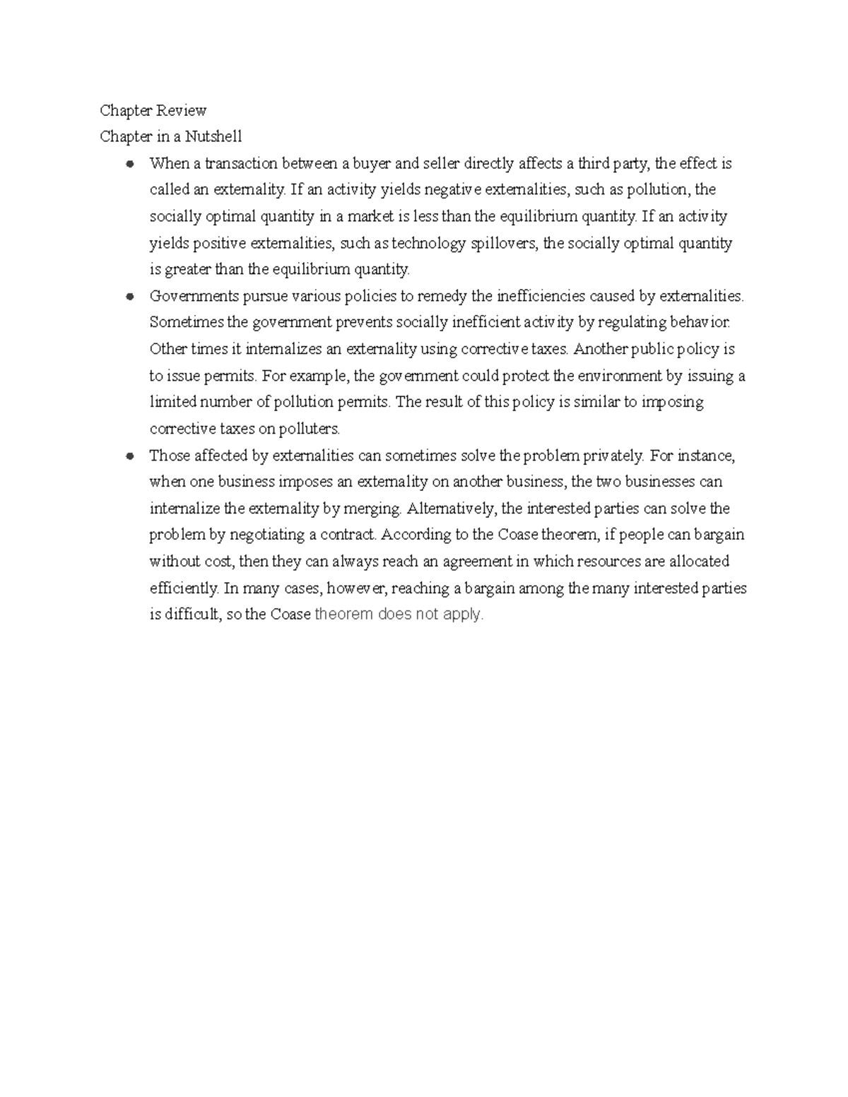 Econ 2301 Chapter 8 Review Chapter Review Chapter In A Nutshell When