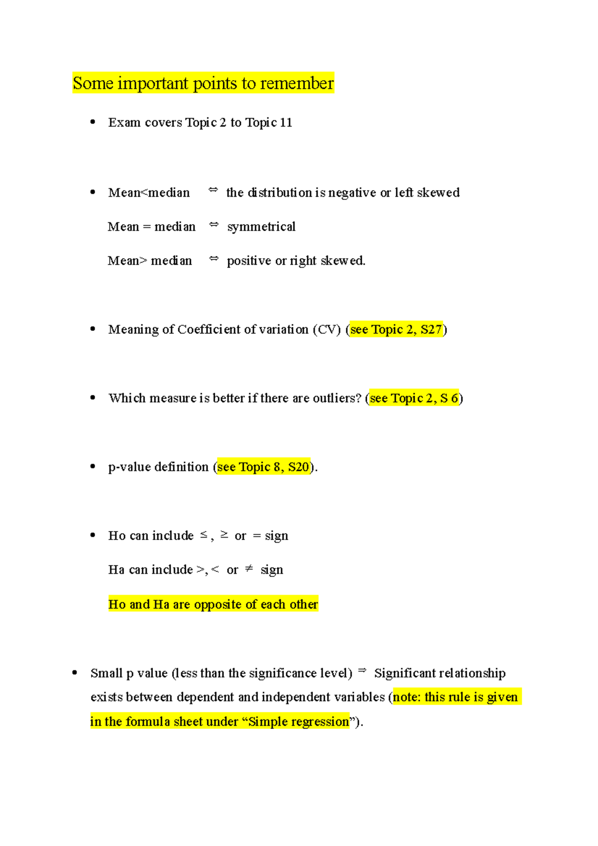 Additional support guide.docx - Some important points to remember Exam ...