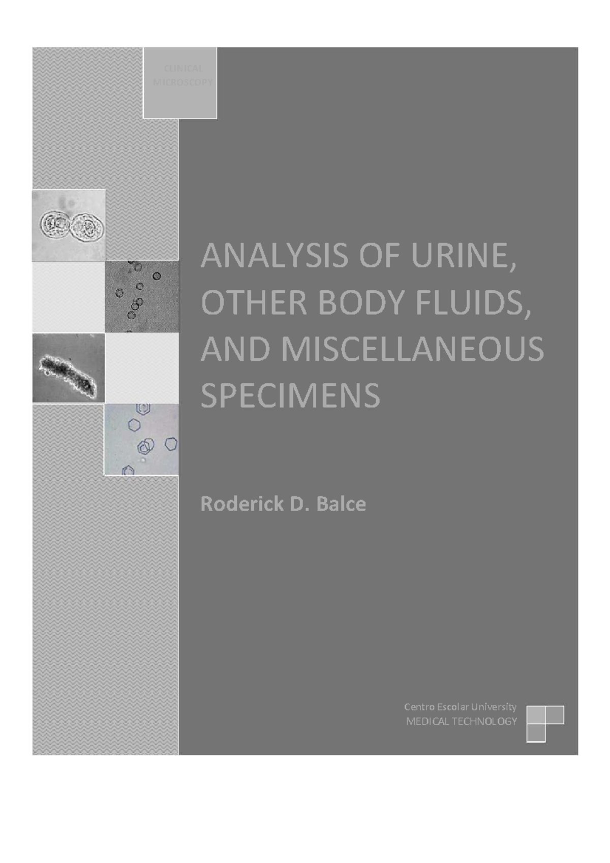 Cm-handouts-clinical-microscopy compress - ANALYSIS OF URINE, OTHER ...