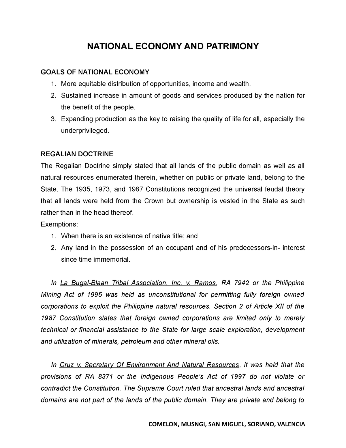 national economy and patrimony essay