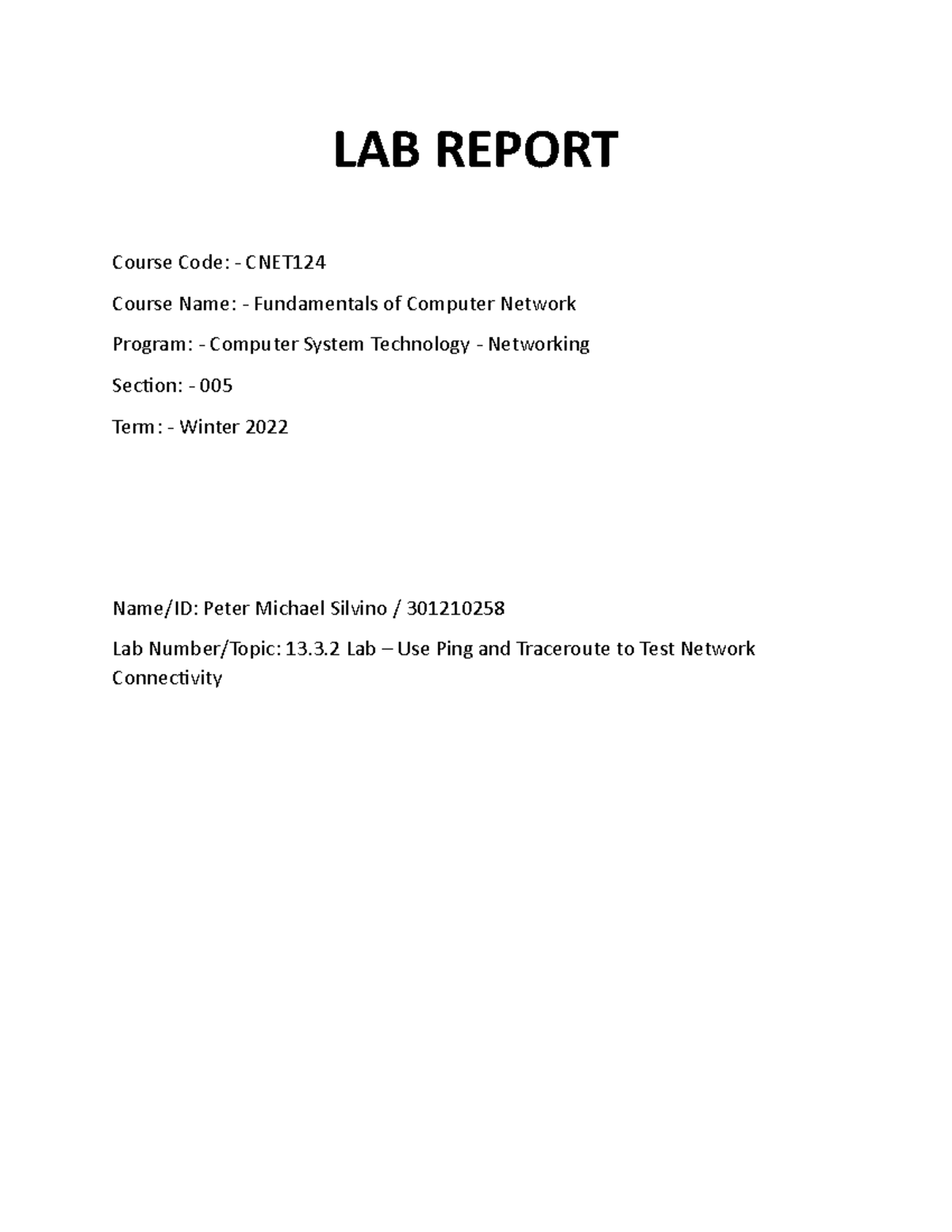 13.3.2 Lab – Use Ping and Traceroute to Test Network Connectivity - LAB ...