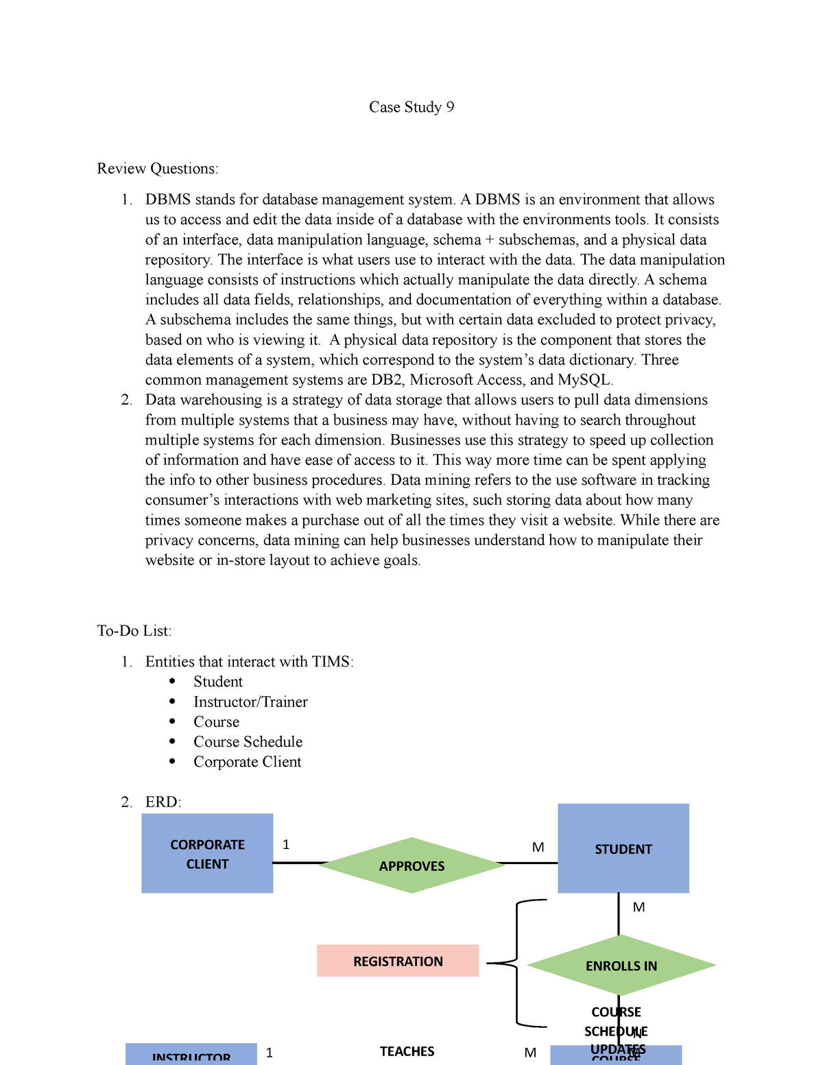 case study of any contemporary dbms