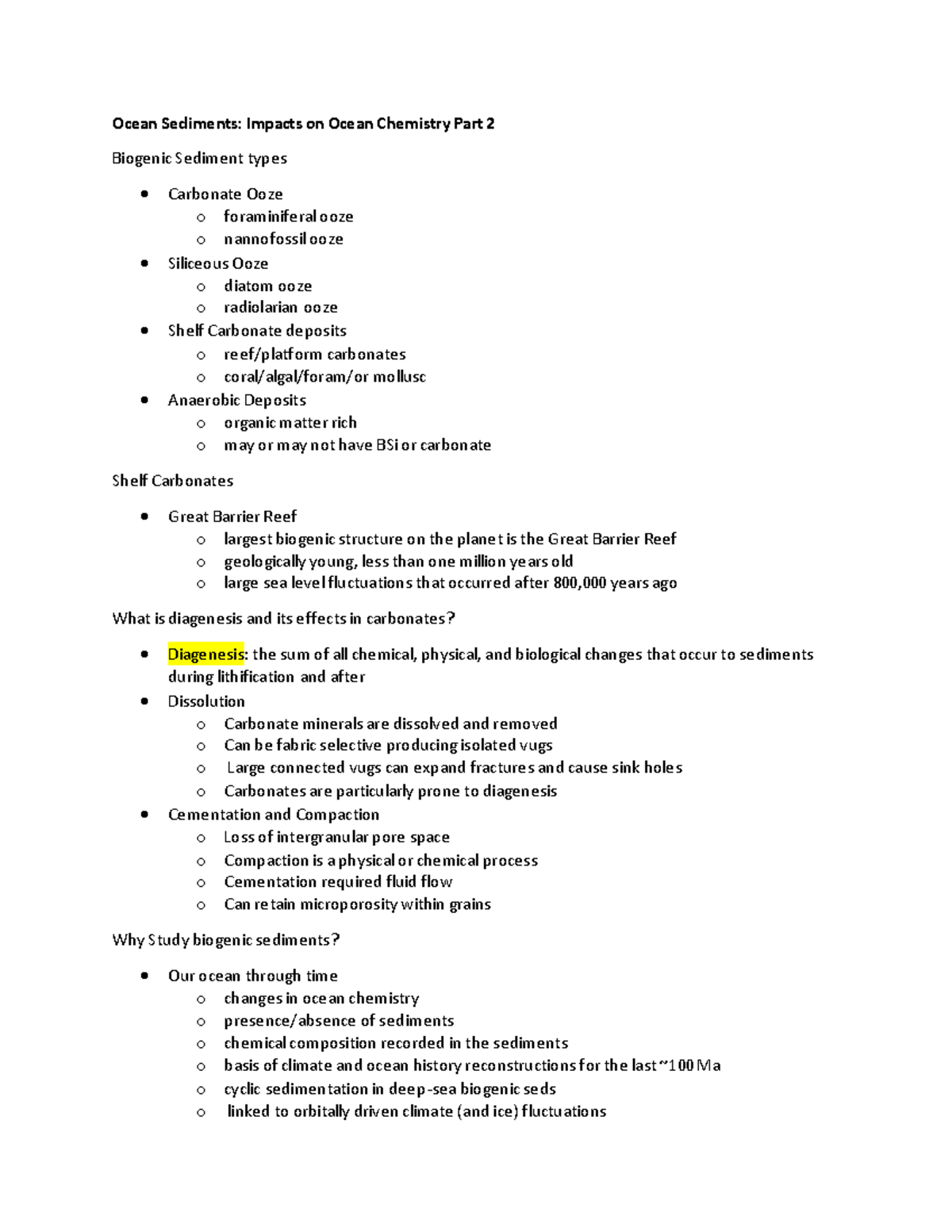 Oceanic Sediments Part 2 - Ocean Sediments: Impacts on Ocean Chemistry ...