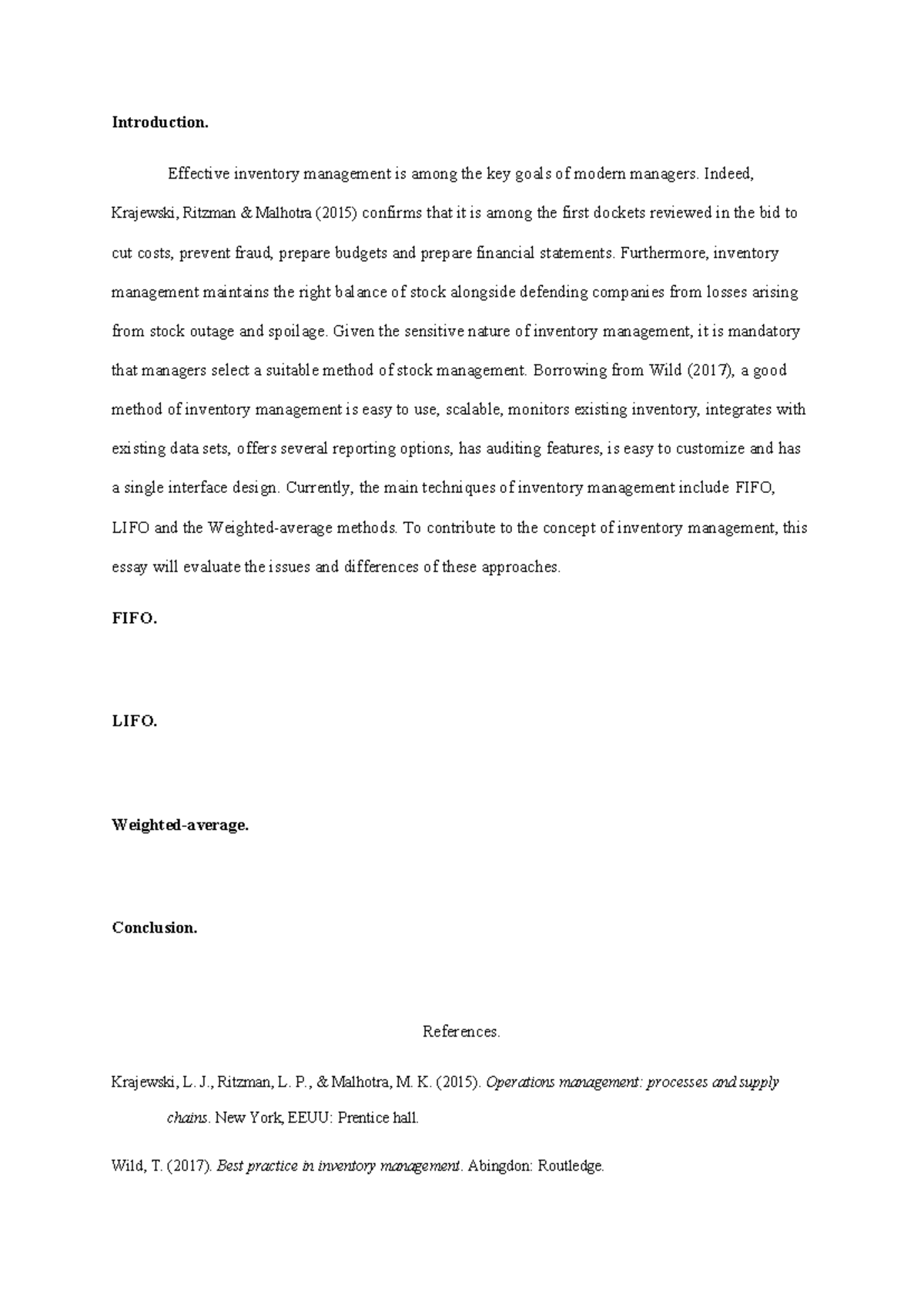 Inventory Simple draft - Introduction. Effective inventory management ...