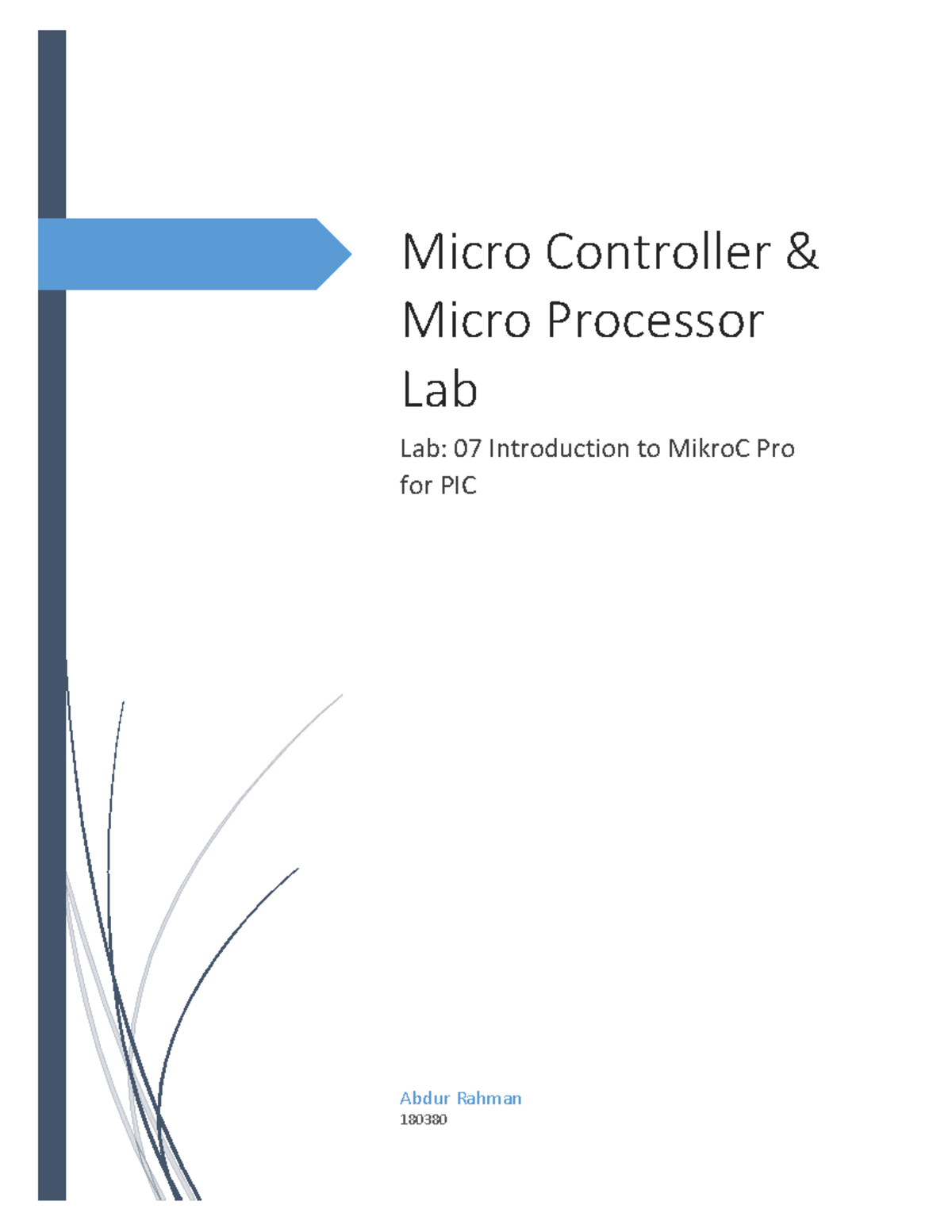 Lab Report 07 - Micro Controller & Micro Processor Lab Lab: 07 ...