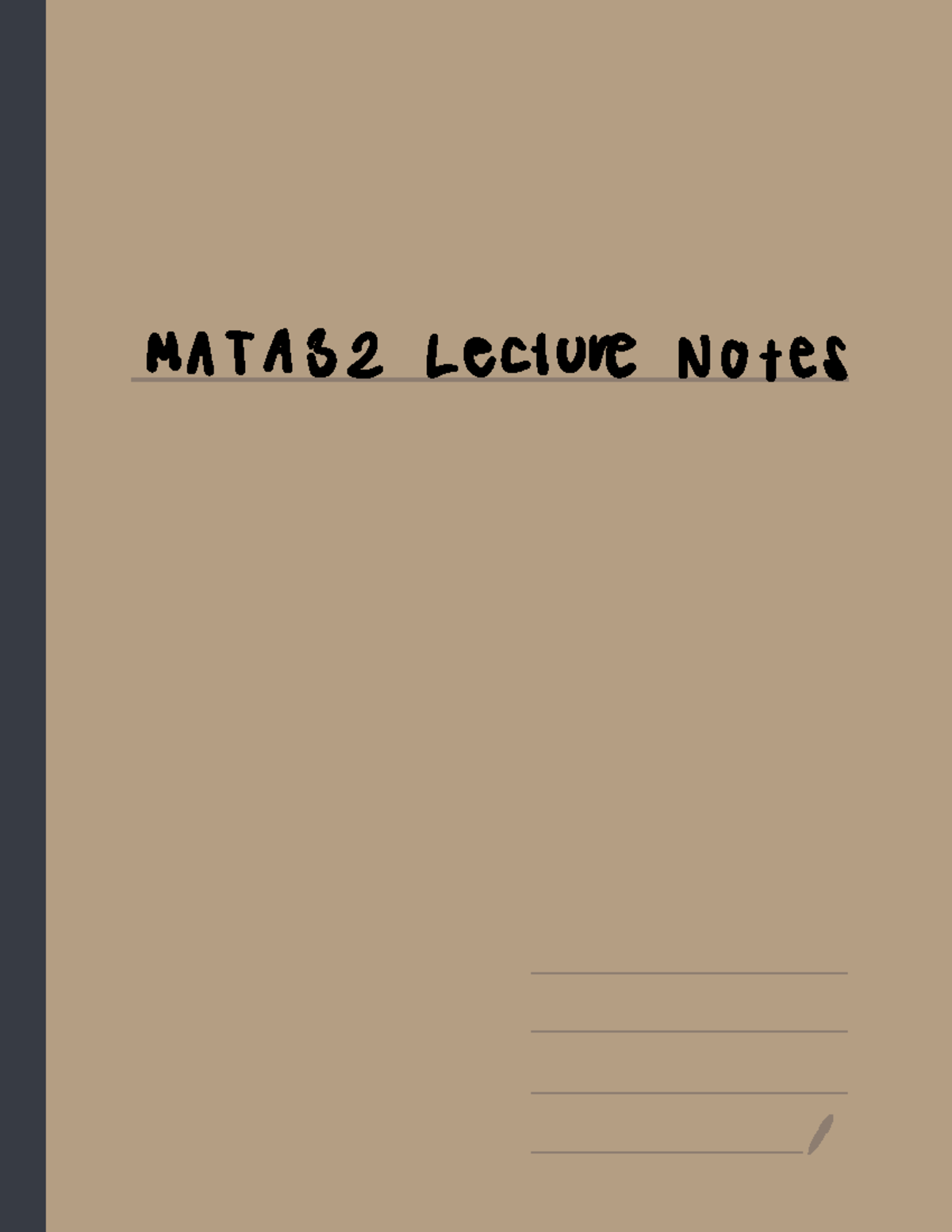 MATA32 H3 Lecture Notes - MATA 32 Lecture Notes week 1 Lecture 1 Notes ...