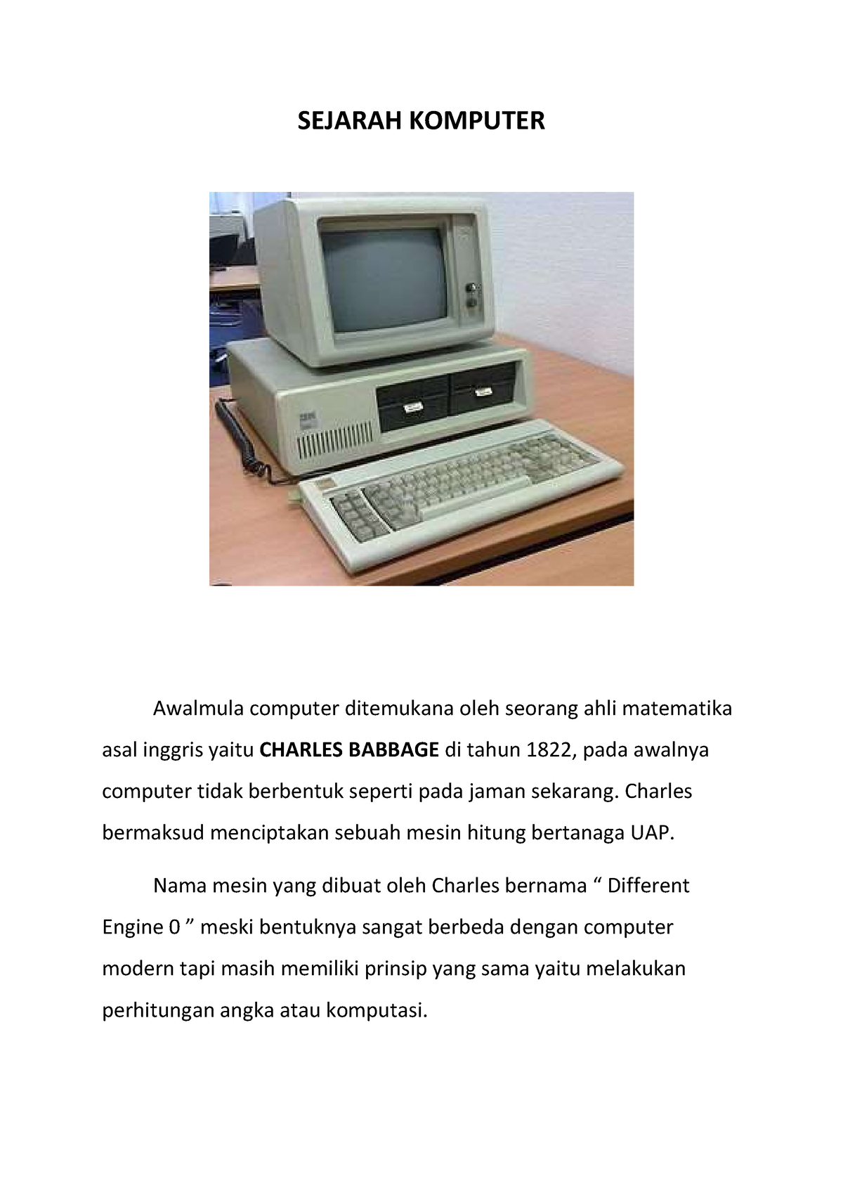 Sejarah Komputer Sejarah Komputer Awalmula Computer Ditemukana Oleh