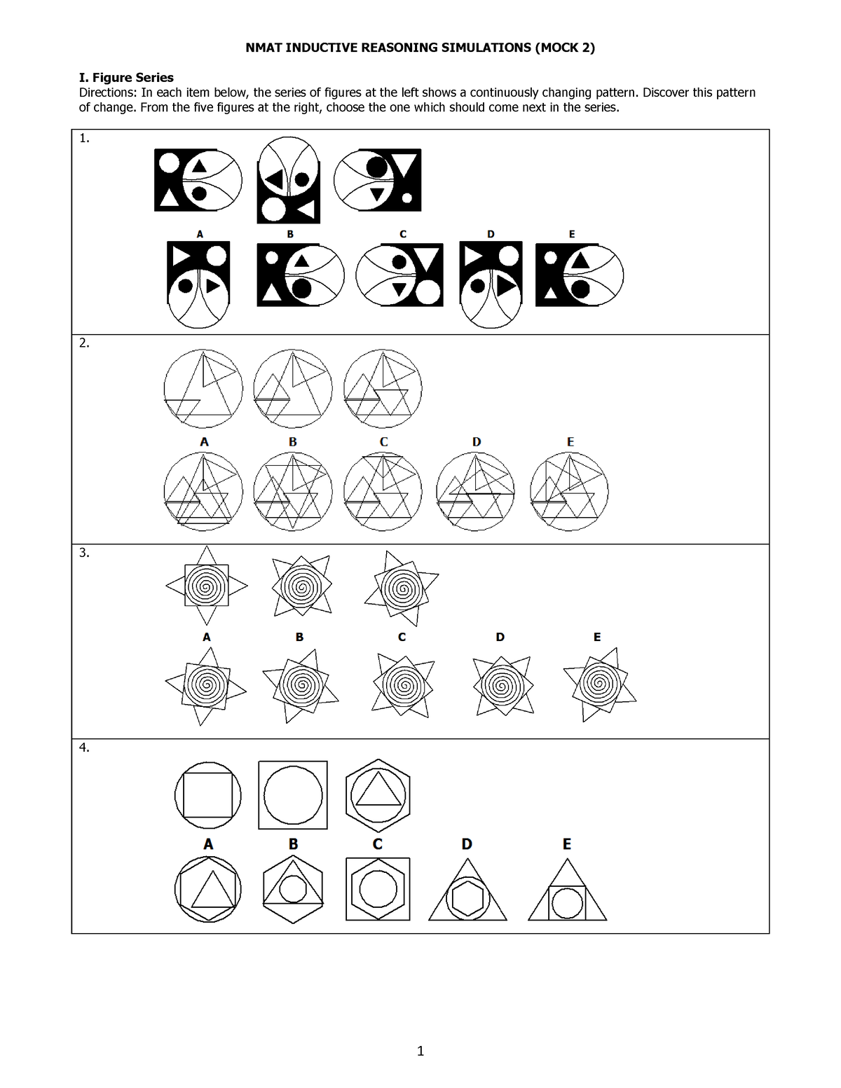 Mock 2 - IR - Mock Test Material - NMAT INDUCTIVE REASONING SIMULATIONS ...