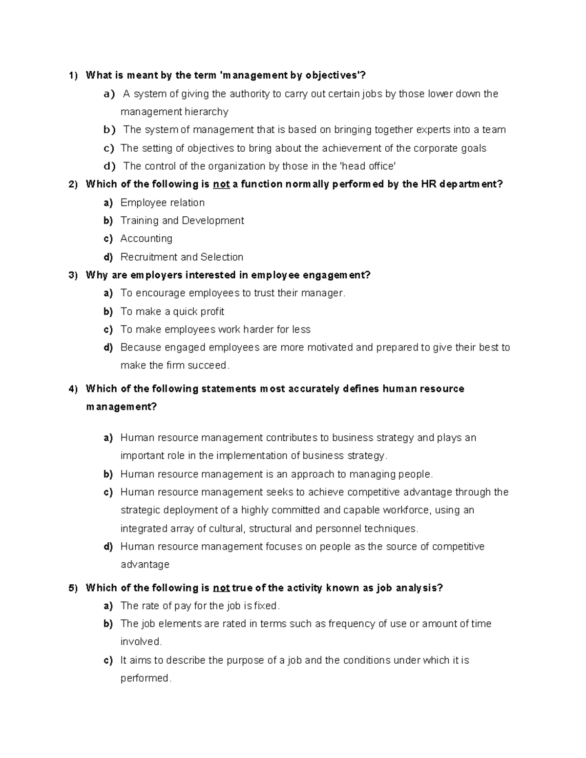 SSQ HRM - Well-posed learning problems - 1) What is meant by the term ...