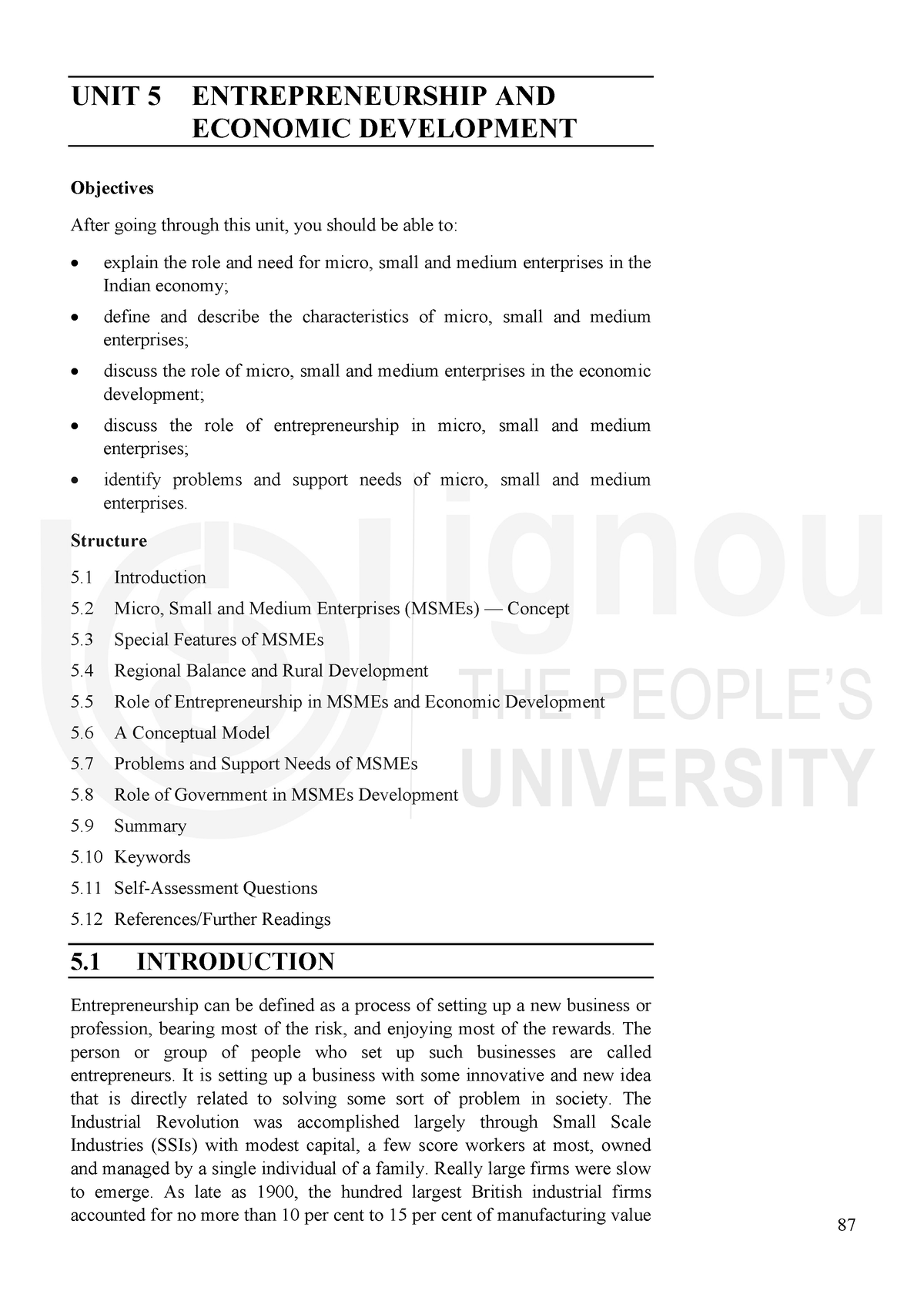 Unit-5 - Finally - And Economic Development UNIT 5 ENTREPRENEURSHIP AND ...