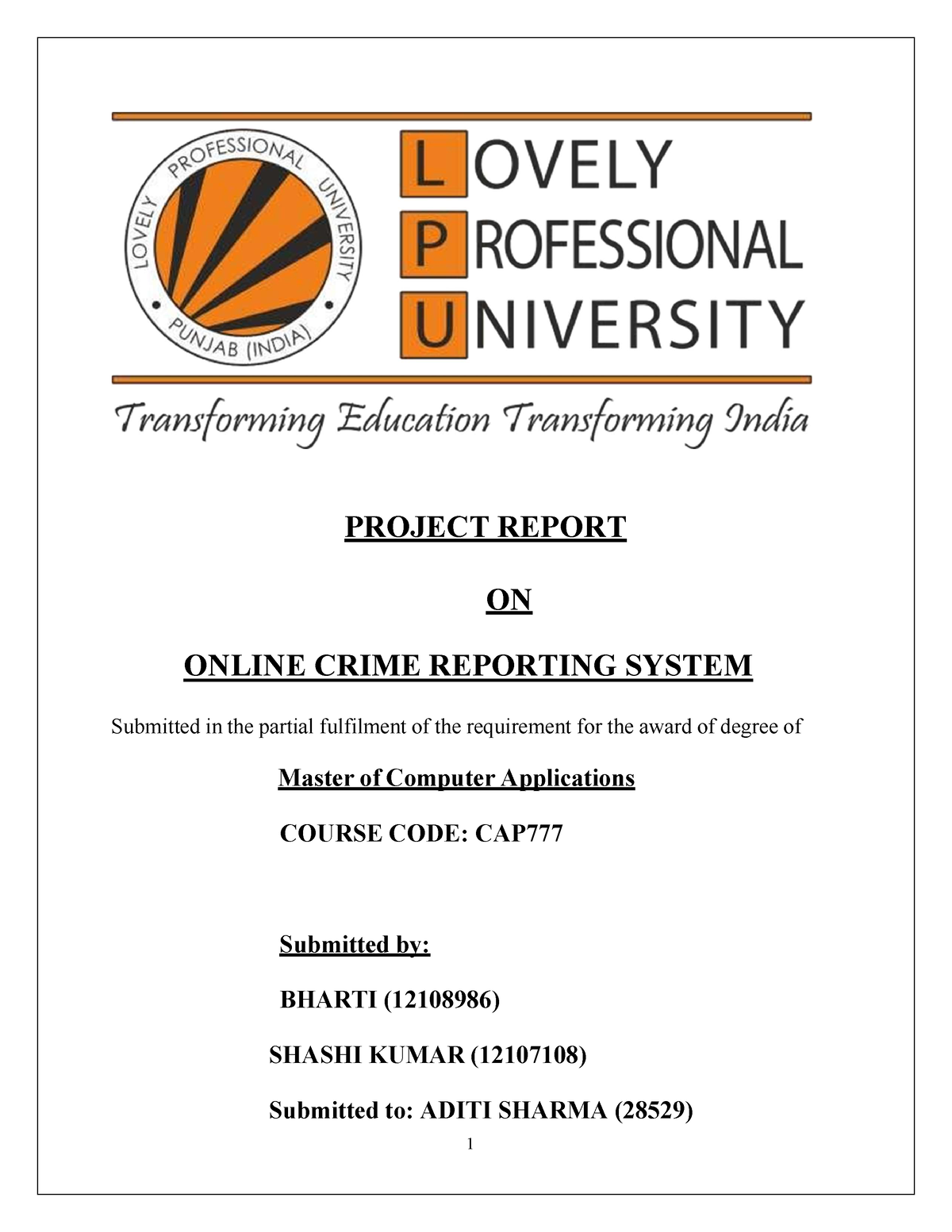 literature review on online crime reporting system