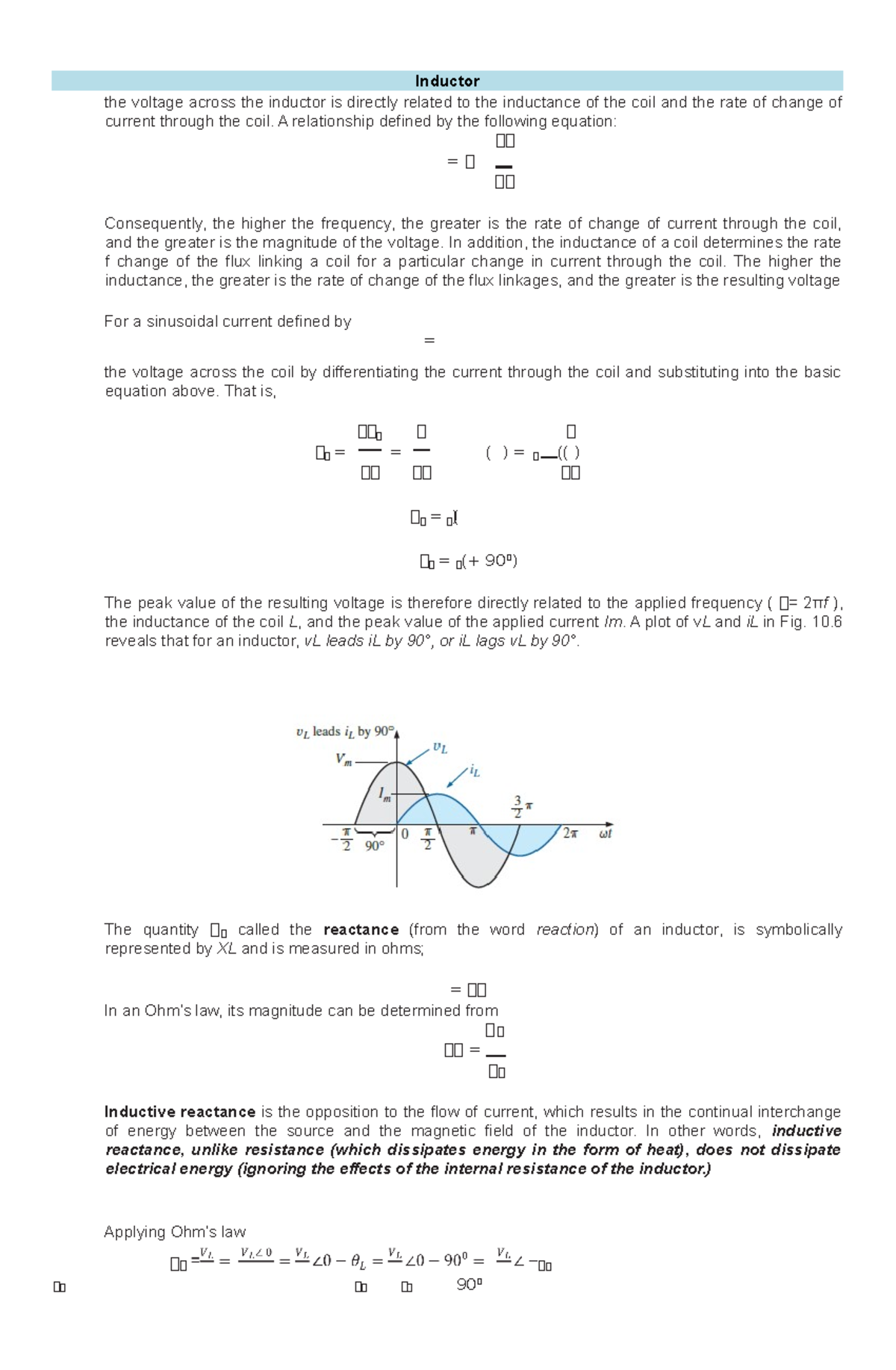 Inductor Lecture notes in Inductor the voltage across the inductor
