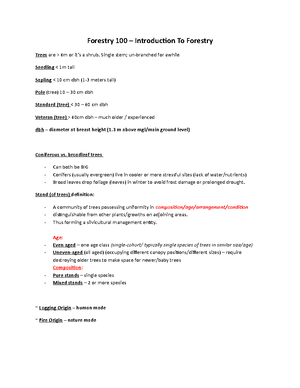 Part 2 - Forest Ecology - Chapter and lecture detailed summaries ...