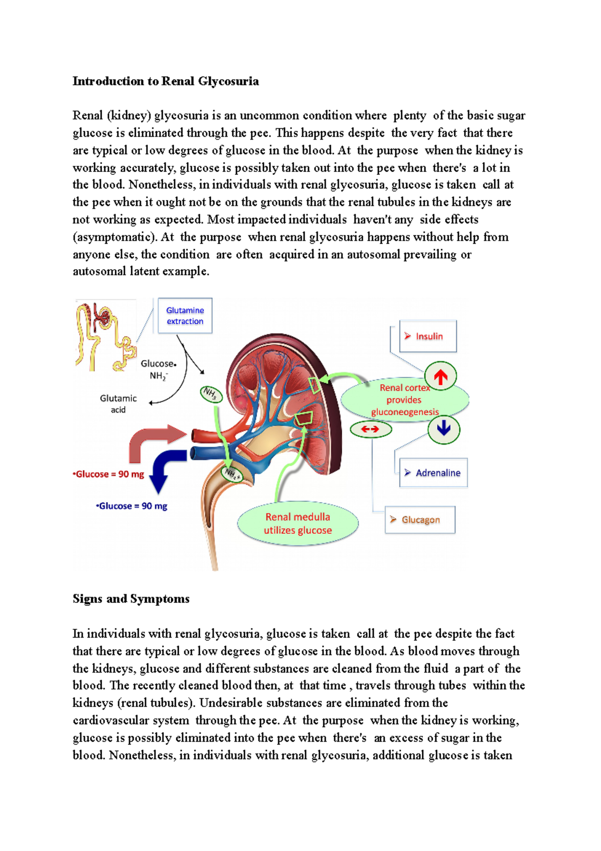 Renal Glycosuria - Signs, Symptoms, causes, affected population ...