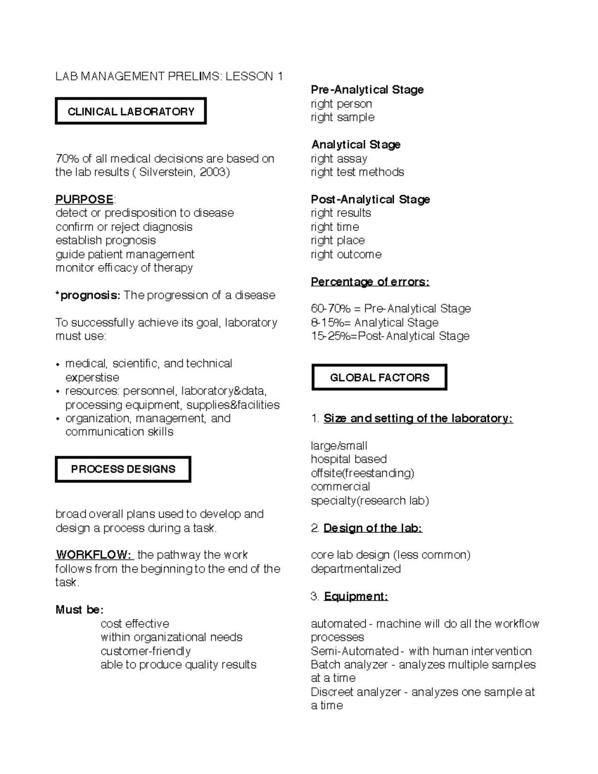 LAB Management Prelims Lesson 1 LAB MANAGEMENT PRELIMS LESSON 1 70