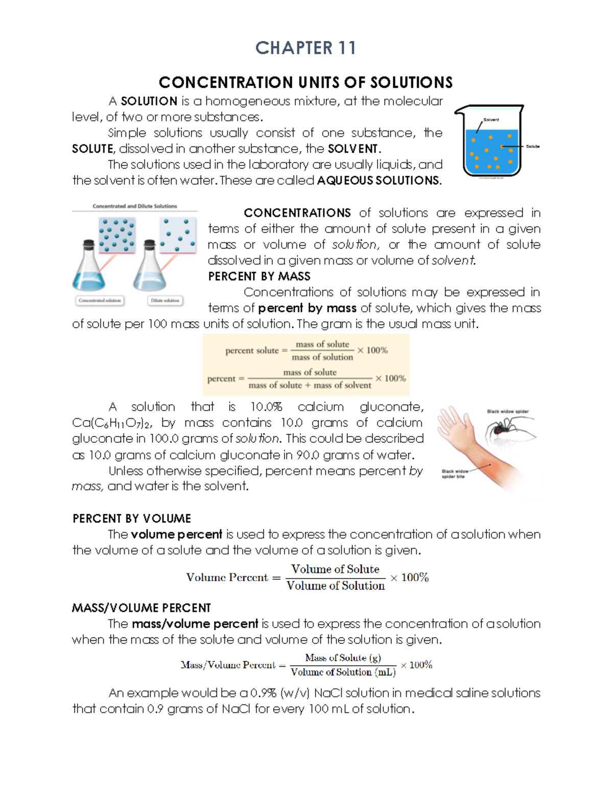 Chapter 11 - Concentration Units OF Solutions - CHAPTER 11 ...