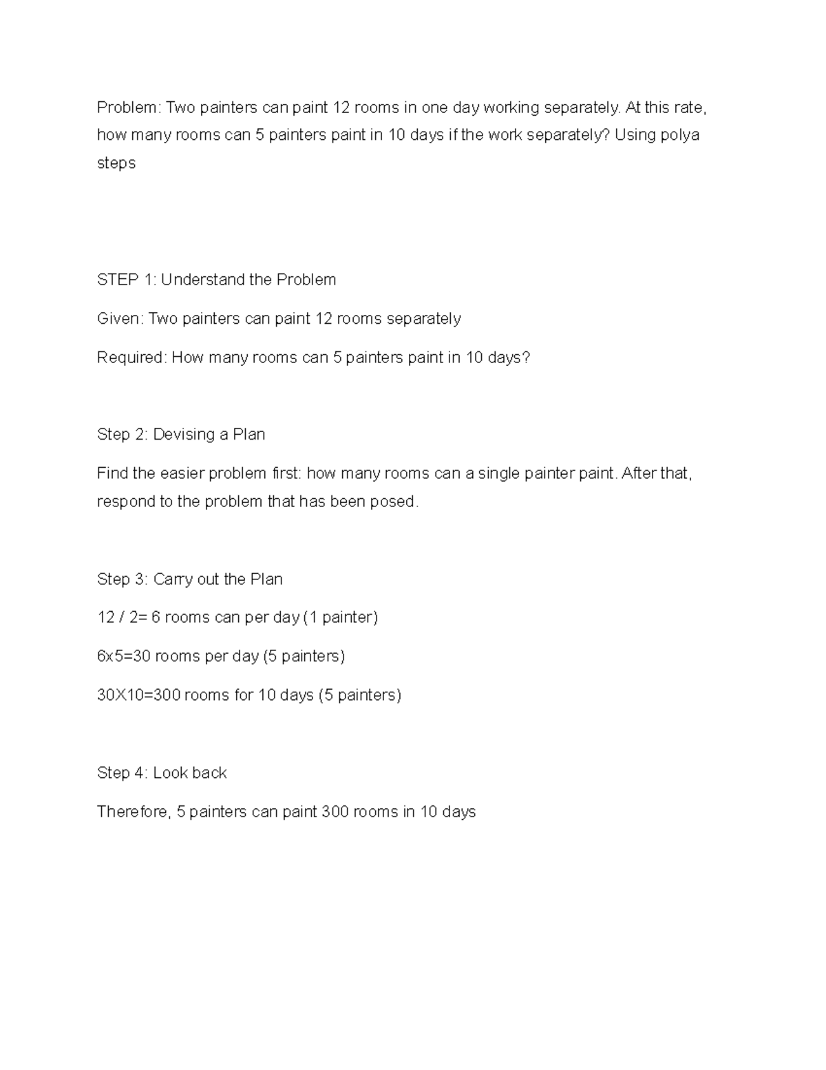 Problem Solving - Solve a simpler problem strategy - Problem: Two ...