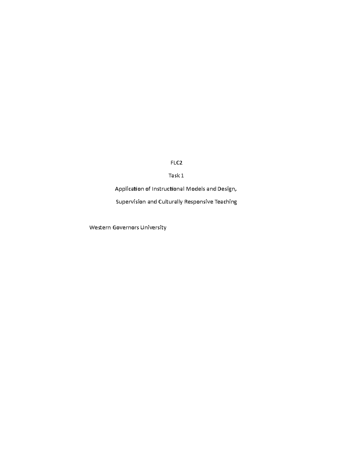 FLC2 Task 1 final draft - Task 1 example - FLC Task 1 Applicaion of ...