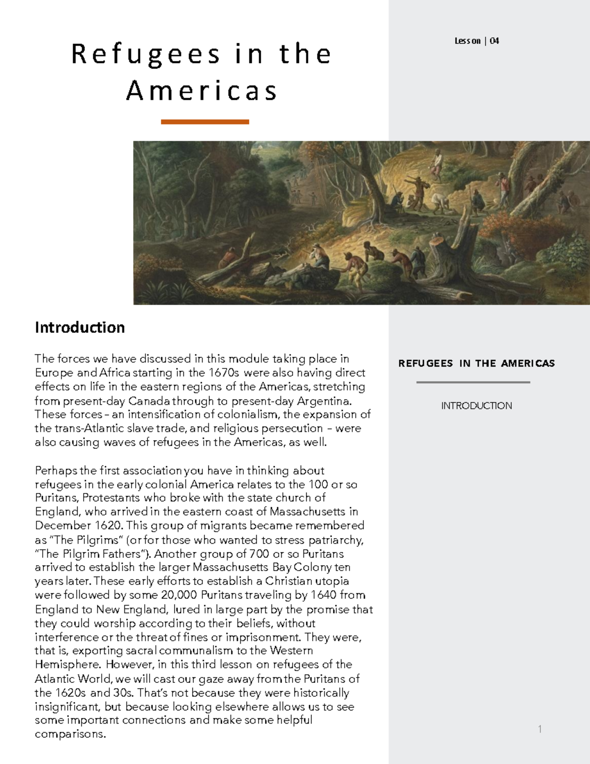 Reading 4 The Americas - R e f u g e e s i n t h e A m e r i c a s ...