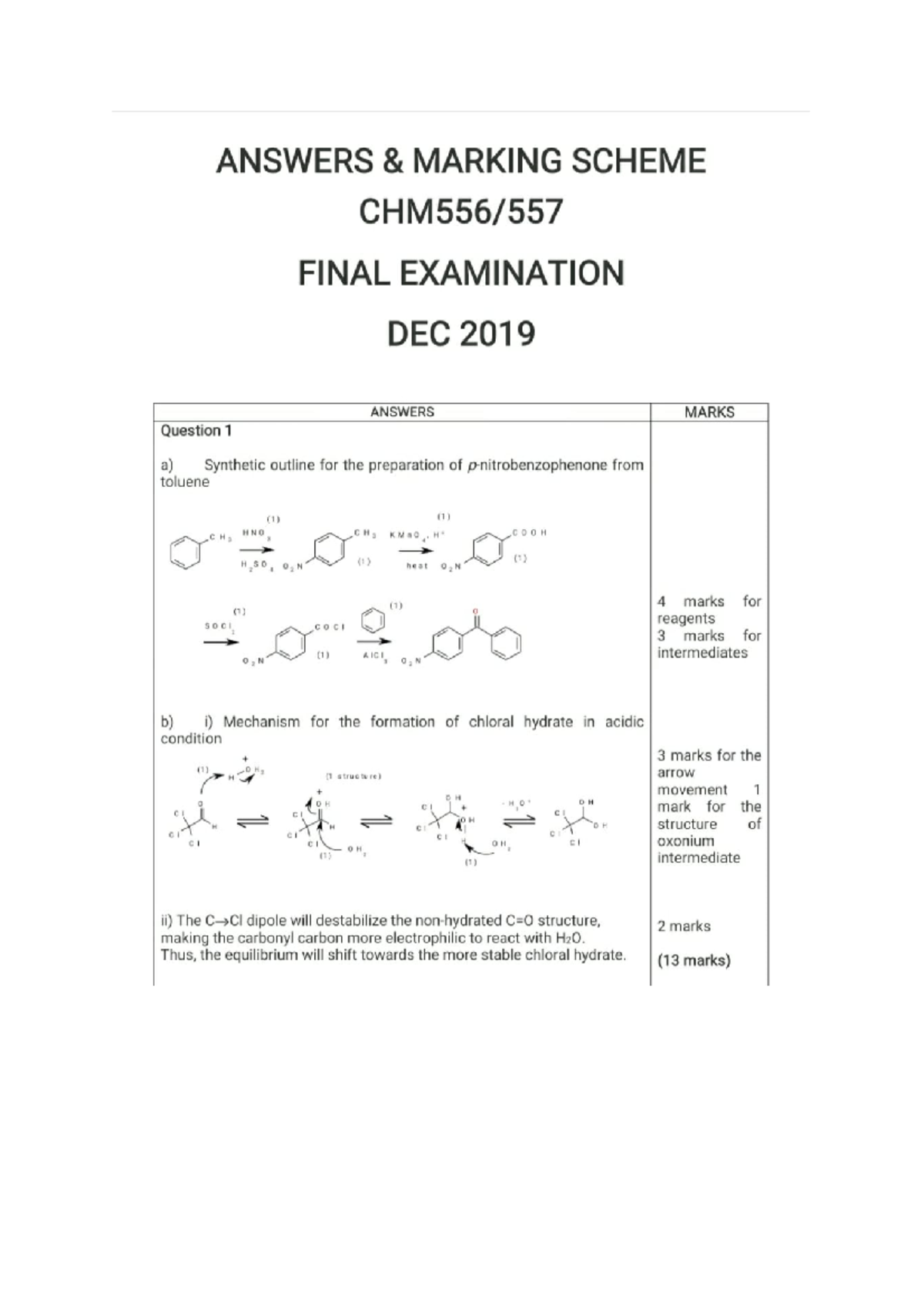 DEC 2019 CHM557 Q1 - PAST YEAR QUESTION ANSWER - Organic Chemistry 2 ...