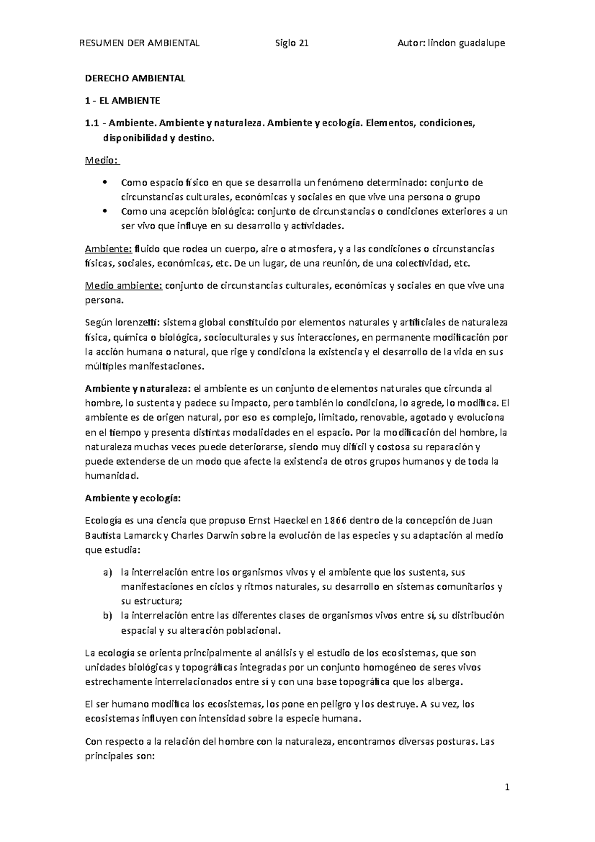 Resumen Derecho Ambiental Bibliografia Obligatoria Y Canvas - DERECHO ...