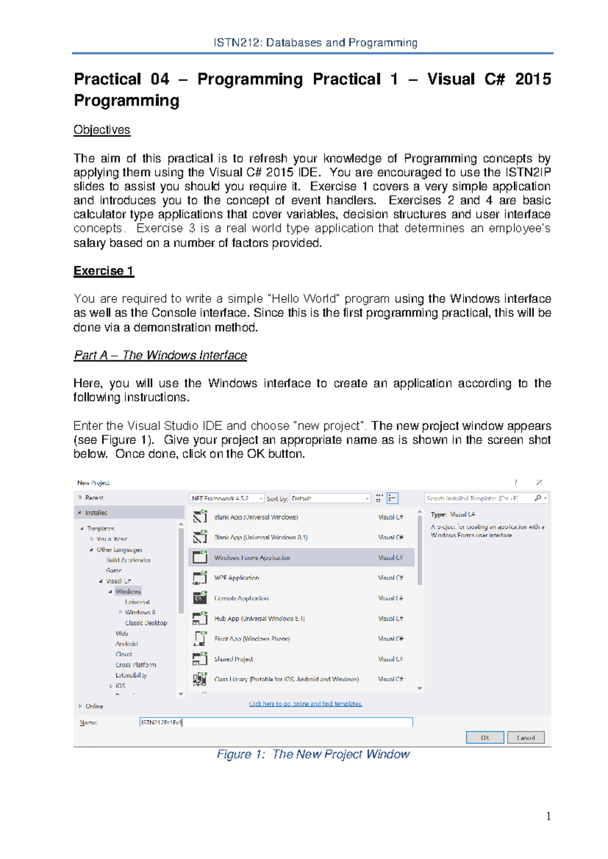 ISTN212 Programming Practical 1 - Practical 0 4 – Programming Practical ...