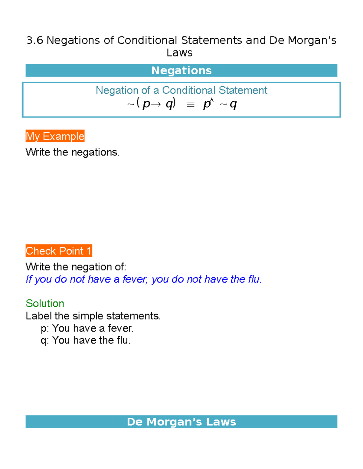 100 overhead 3 - note - 3 Negations of Conditional Statements and De ...